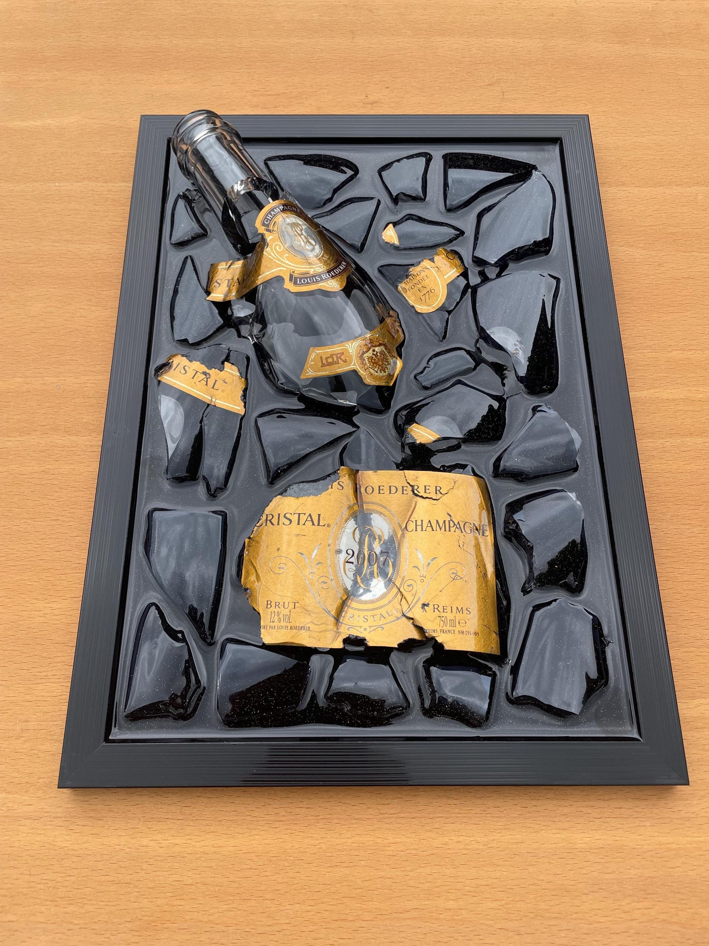 Broken Bottle Art Crystal Champagne Bottle 2007 Resin Artwork Epoxy Resin Epoxy Painting Resinart