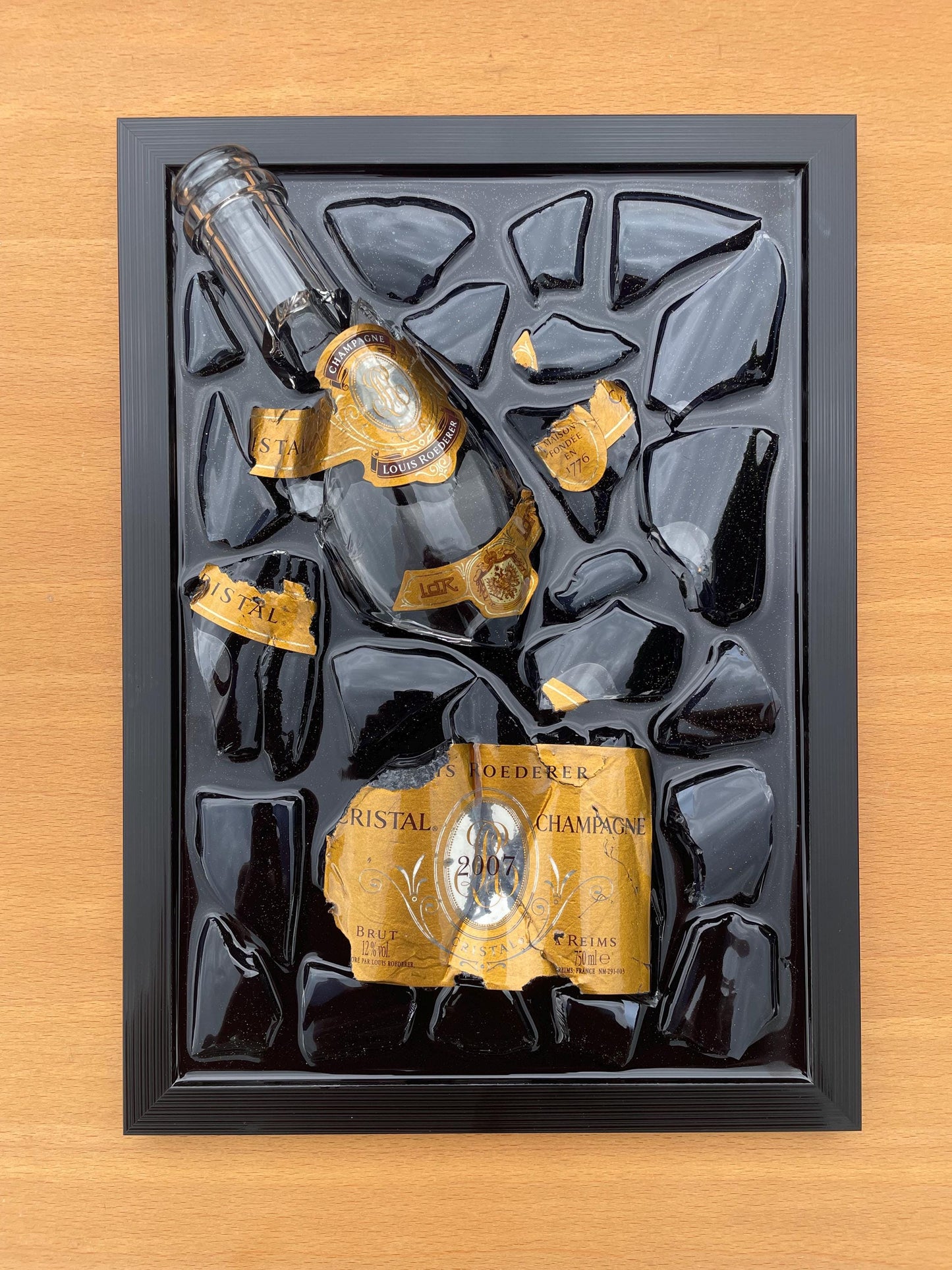 Broken Bottle Art Crystal Champagne Bottle 2007 Resin Artwork Epoxy Resin Epoxy Painting Resinart