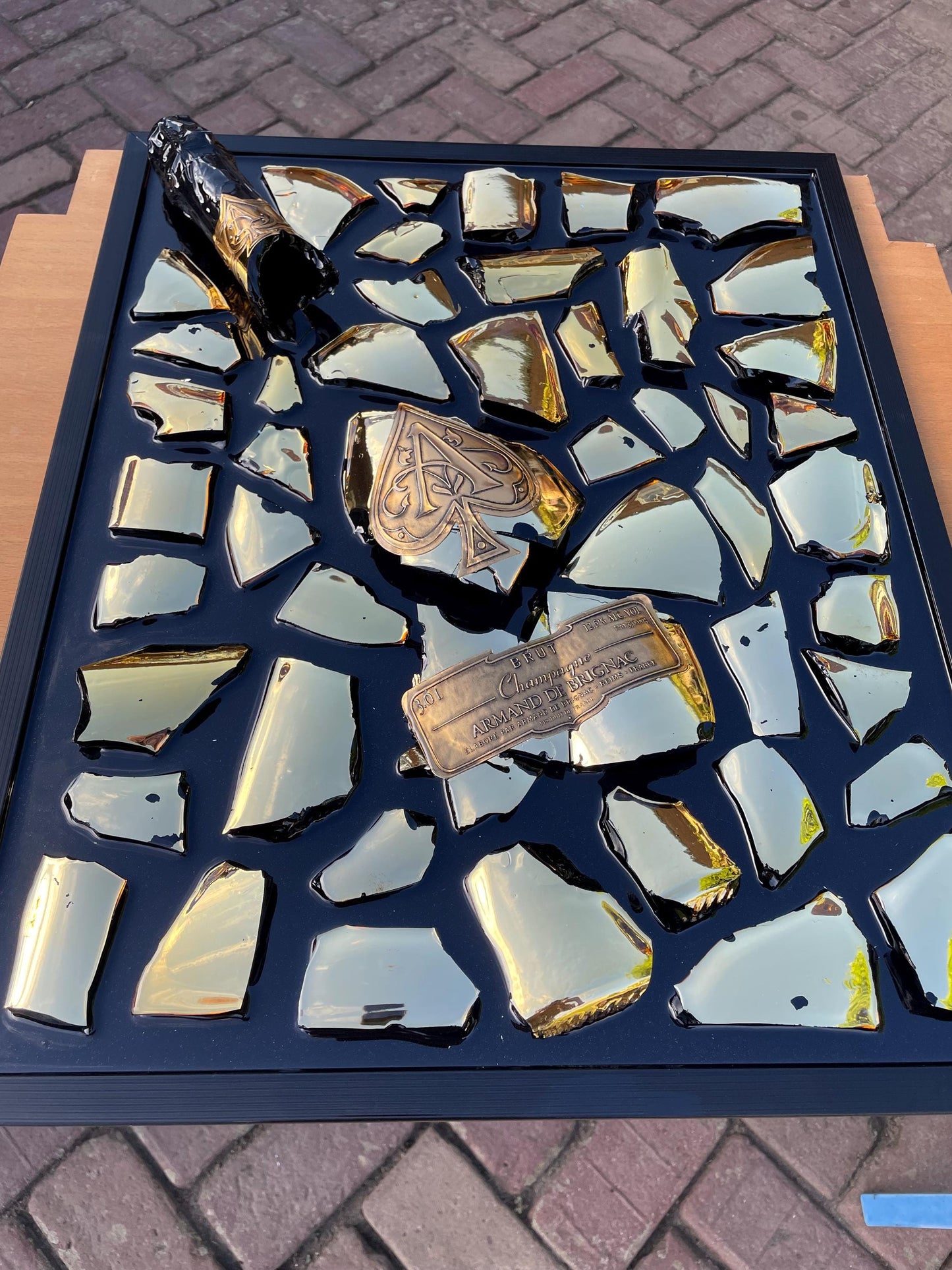 Broken Bottle Art Brignac Gold 3L Epoxy Resin Epoxy Painting Resinart Unique Decoration Gift