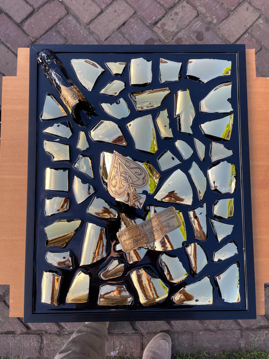 Broken Bottle Art Brignac Gold 3L Epoxy Resin Epoxy Painting Resinart Unique Decoration Gift