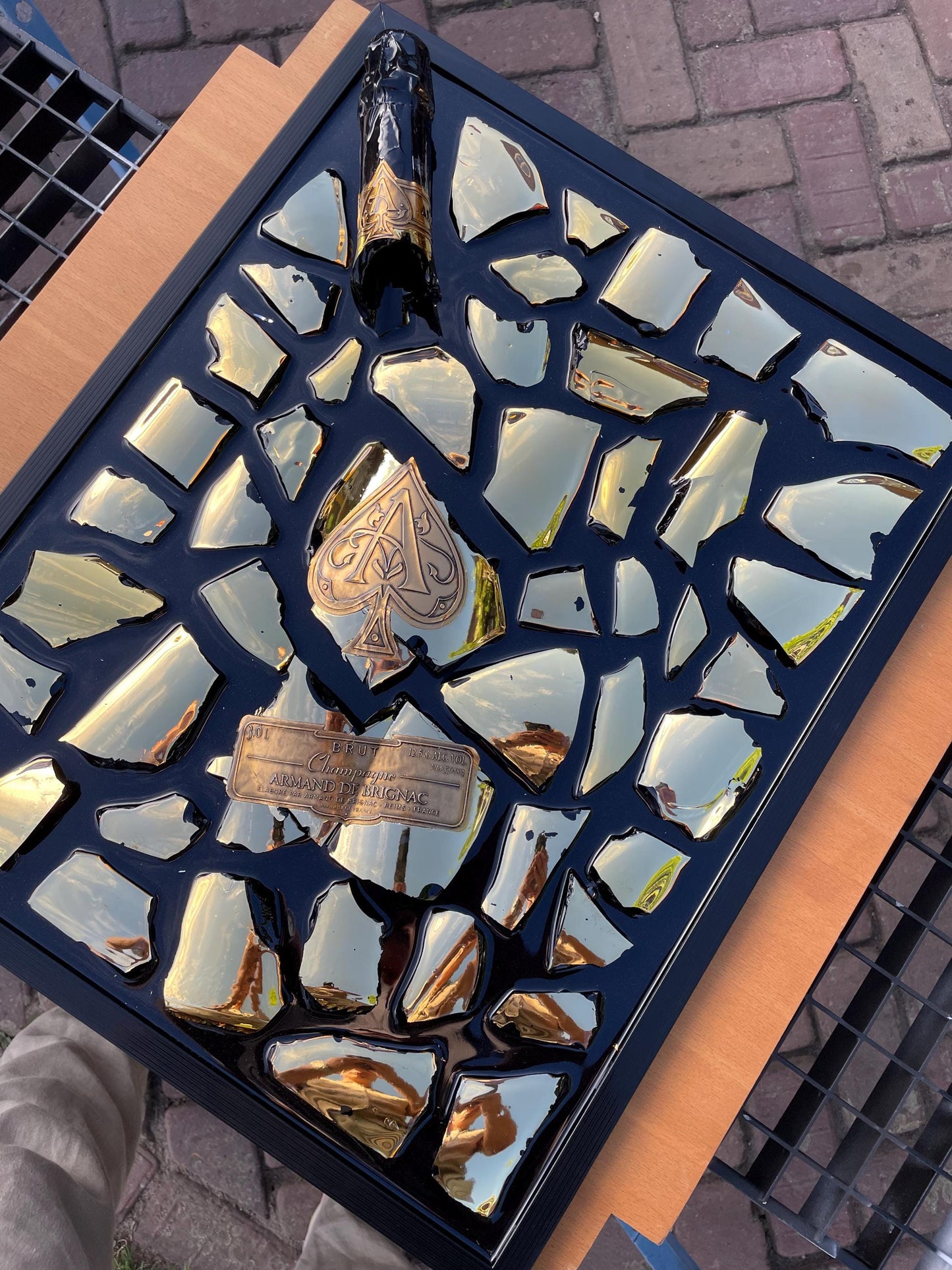 Broken Bottle Art Brignac Gold 3L Epoxy Resin Epoxy Painting Resinart Unique Decoration Gift