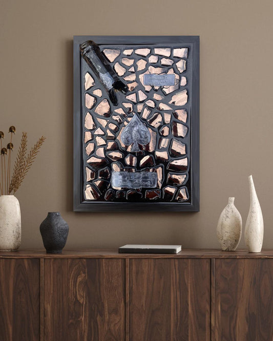Brignac Limited Edition Broken Bottle Art Epoxy Resin Modern Wall Decor