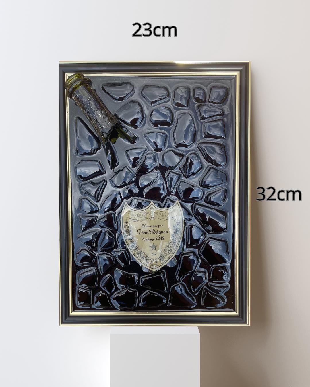 Luxury Epoxy Broken Bottle Artwork | Pérignon Champagne Bottle Art | Resin Decor | Gift for Him | Home Decor