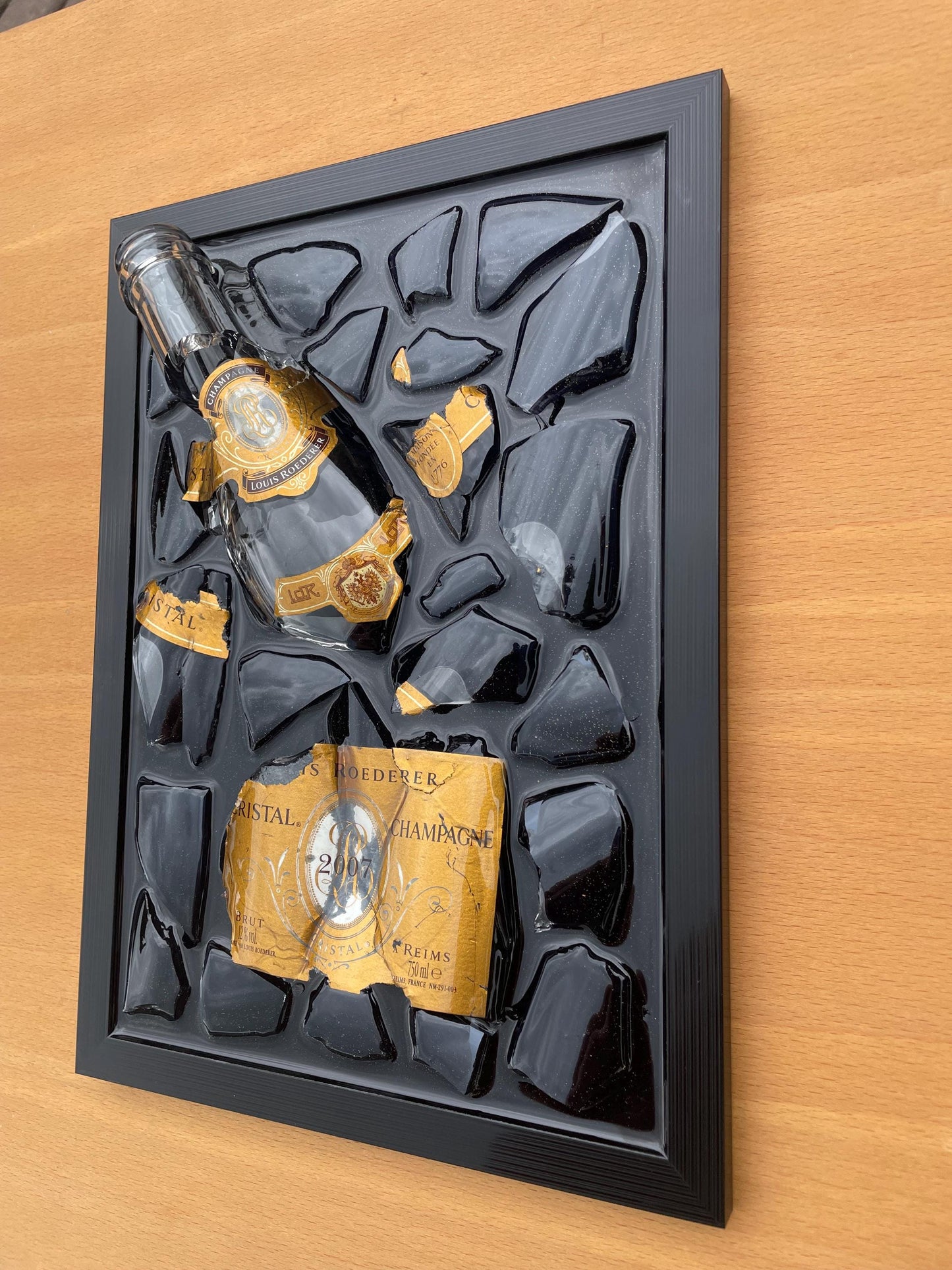 Broken Bottle Art Crystal Champagne Bottle 2007 Resin Artwork Epoxy Resin Epoxy Painting Resinart