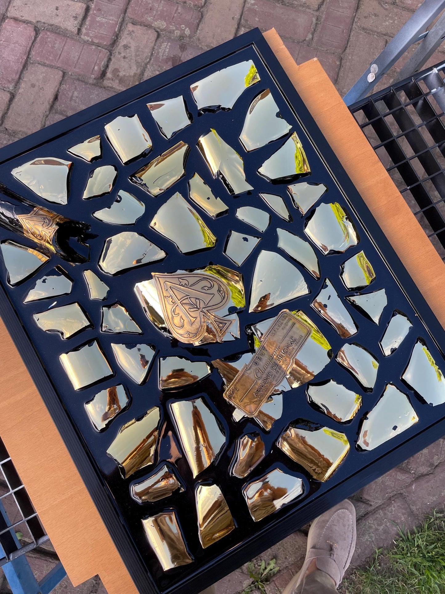 Broken Bottle Art Brignac Gold 3L Epoxy Resin Epoxy Painting Resinart Unique Decoration Gift
