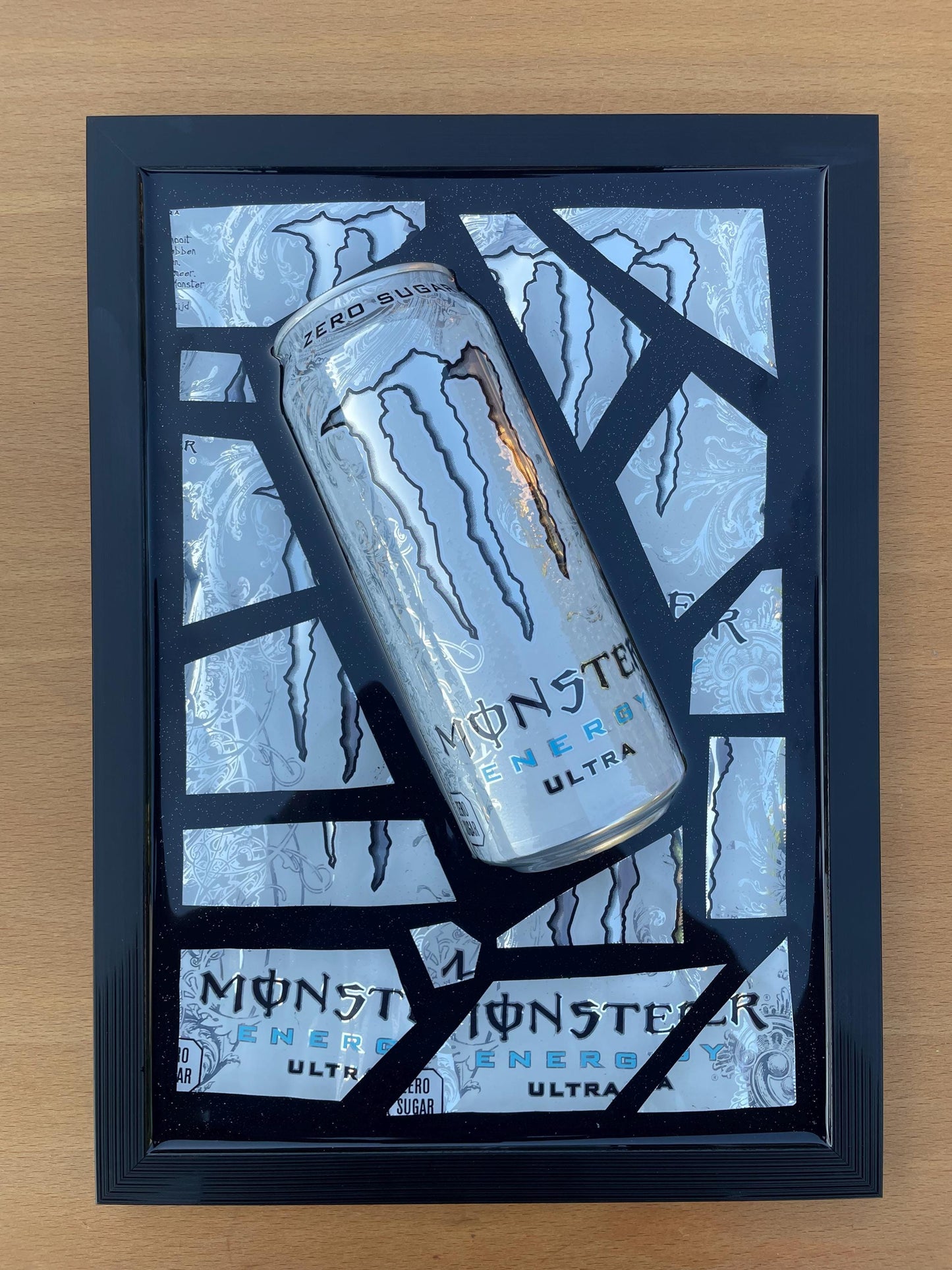 White Monster Epoxy Resin Art Gifts for Him Resin Art Broken Bottle Art Epoxy Artwork Gift