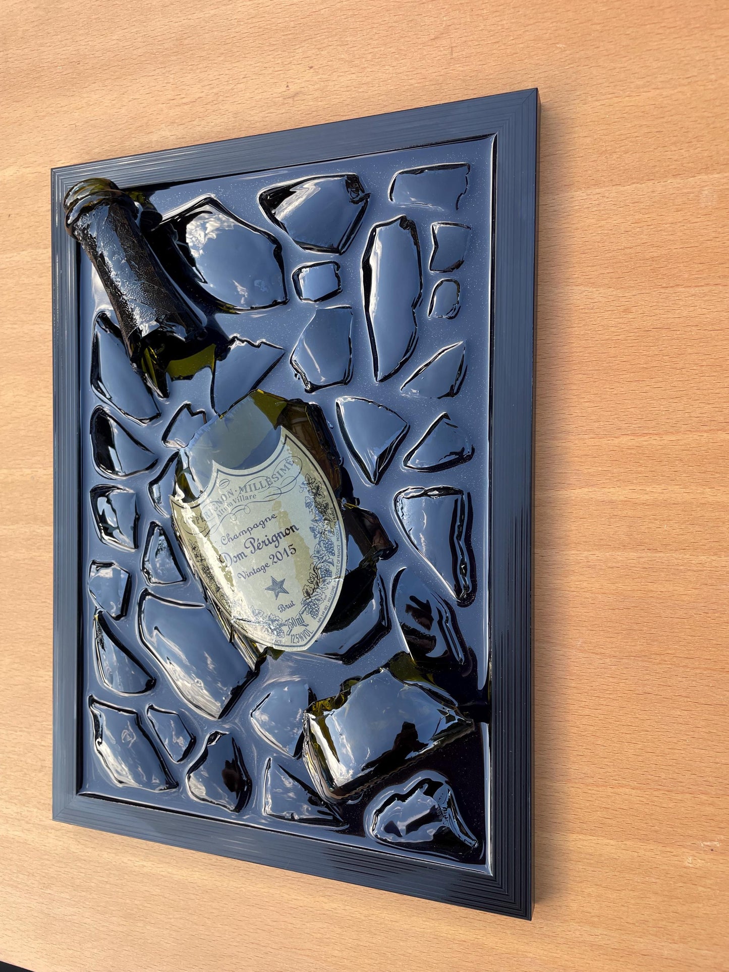 Luxury Epoxy Artwork | Champagne Art | Broken Bottle Art | Pérignon Decor | Resin Art | Gift For Him