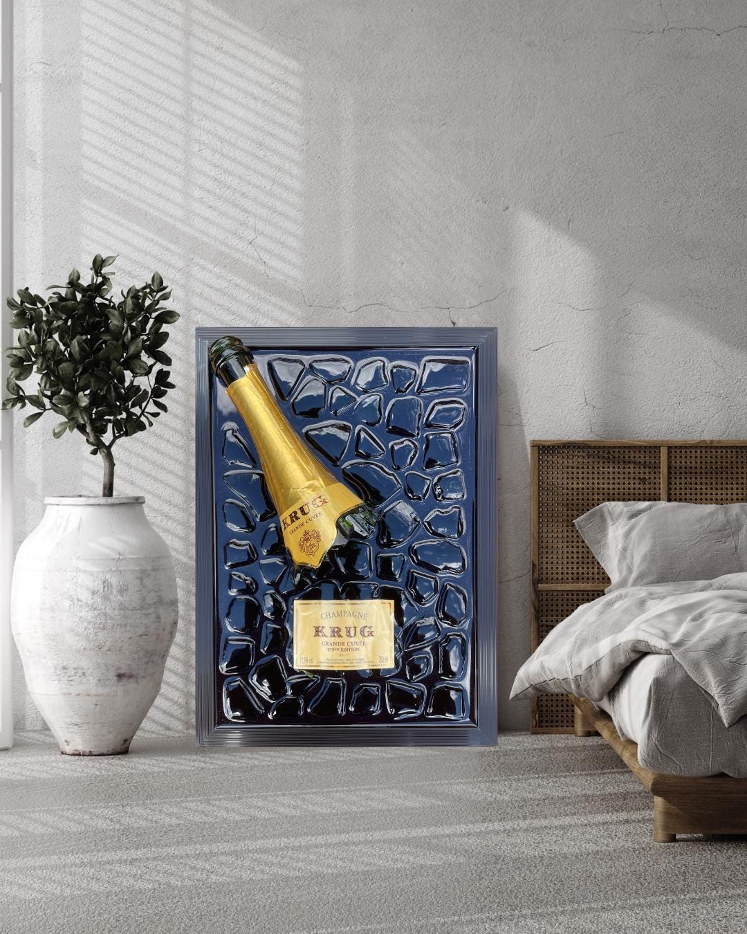 Broken Bottle Art Epoxy Resin Wall Decor Unique Krug Recycled Glass Gift for Home Office Gifts For Him