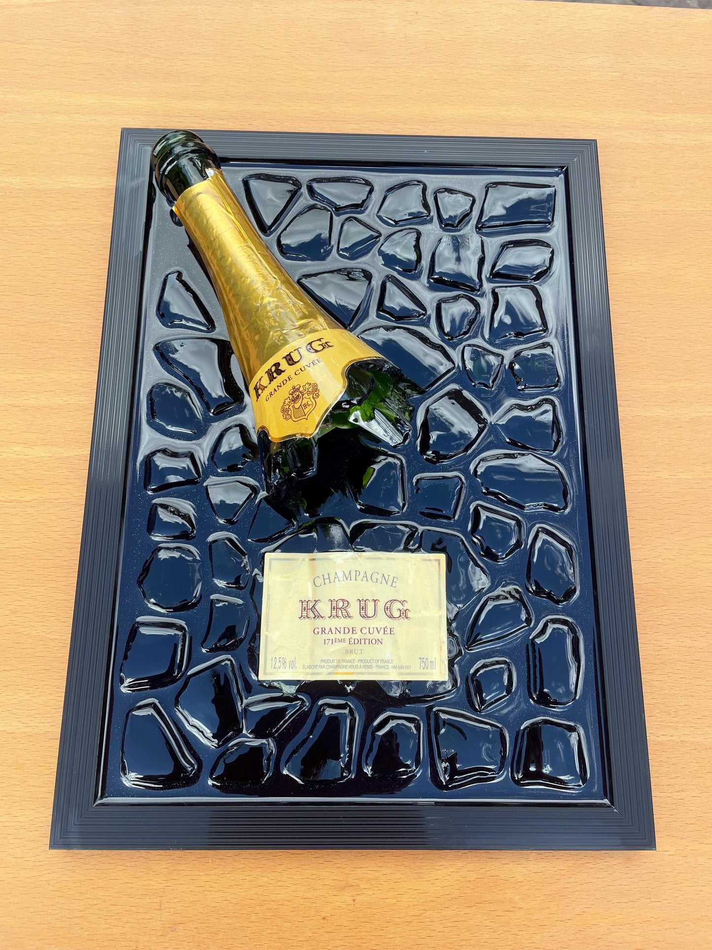 Broken Bottle Art Epoxy Resin Wall Decor Unique Krug Recycled Glass Gift for Home Office Gifts For Him