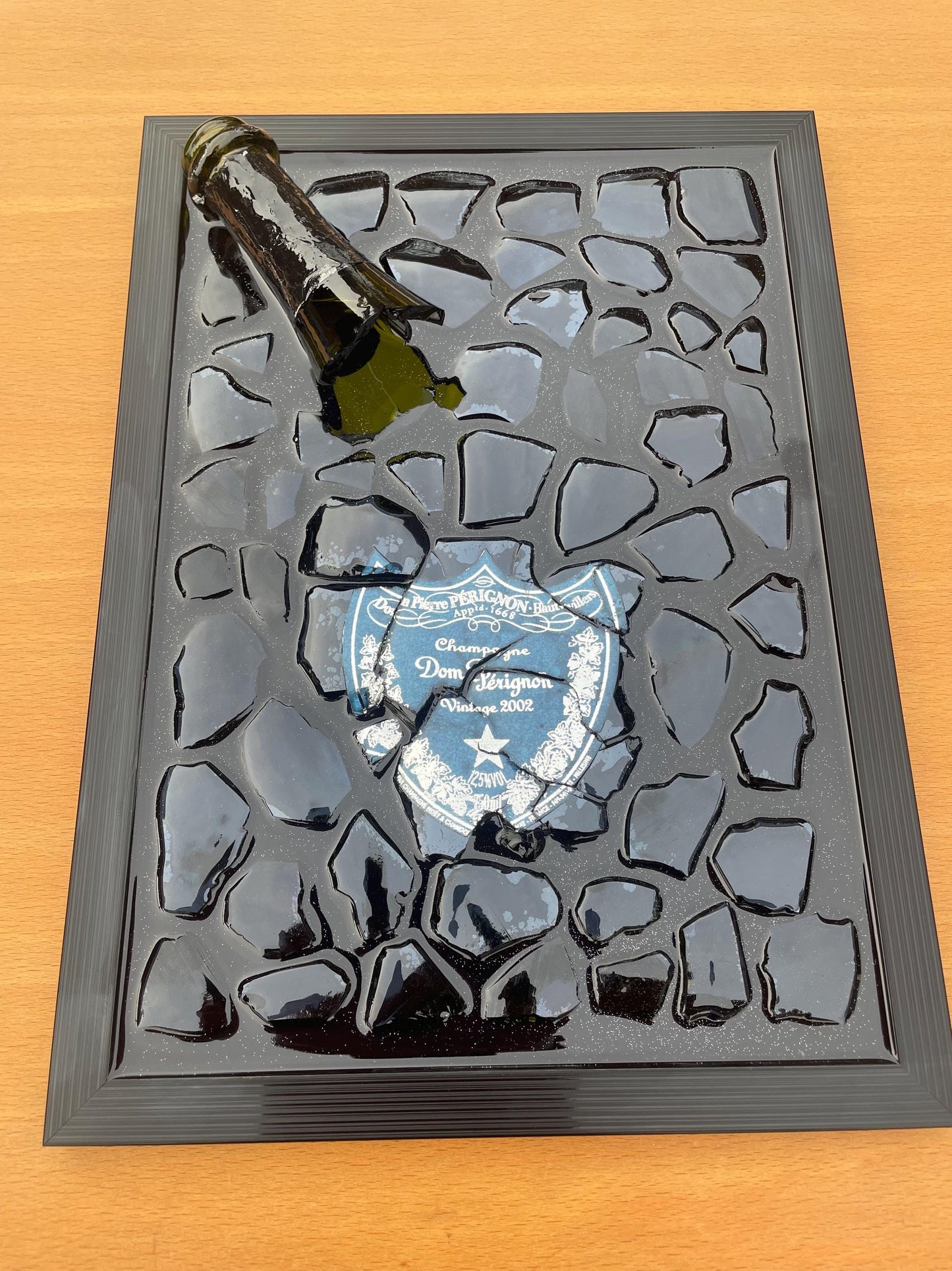Broken Bottle Art Pérignon Blue 2002 | Andy Warhol Limited Edition | Epoxy Art | Gift for Him | Resin Art