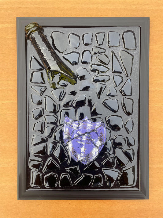 Luxury Epoxy Resin Art | Broken Bottle Art | Champagne Bottle | Pérignon Light Purple | Gift for Him | Broken Glass Art