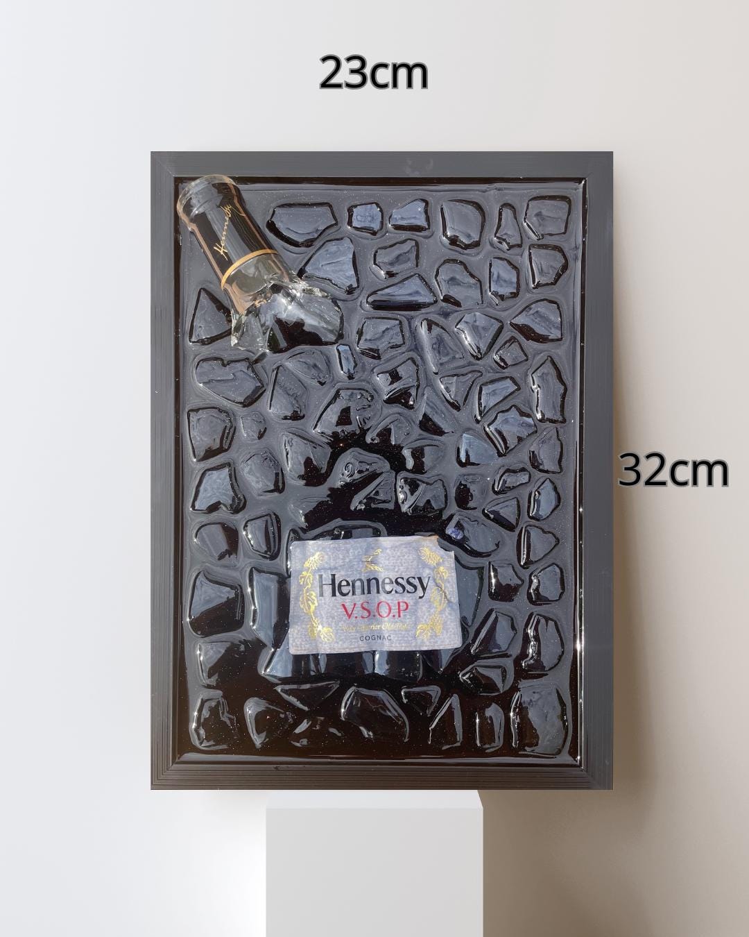 Broken Bottle Art | Hennessy V.S.O.P. Bottle Art | Epoxy Resin Art | Unique Gift for Him | Home Décor | Man Cave Art