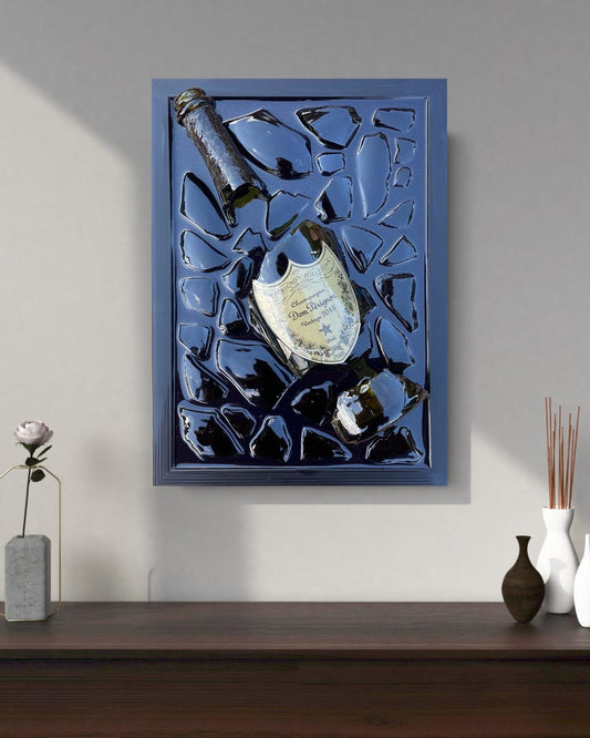 Luxury Epoxy Artwork | Champagne Art | Broken Bottle Art | Pérignon Decor | Resin Art | Gift For Him