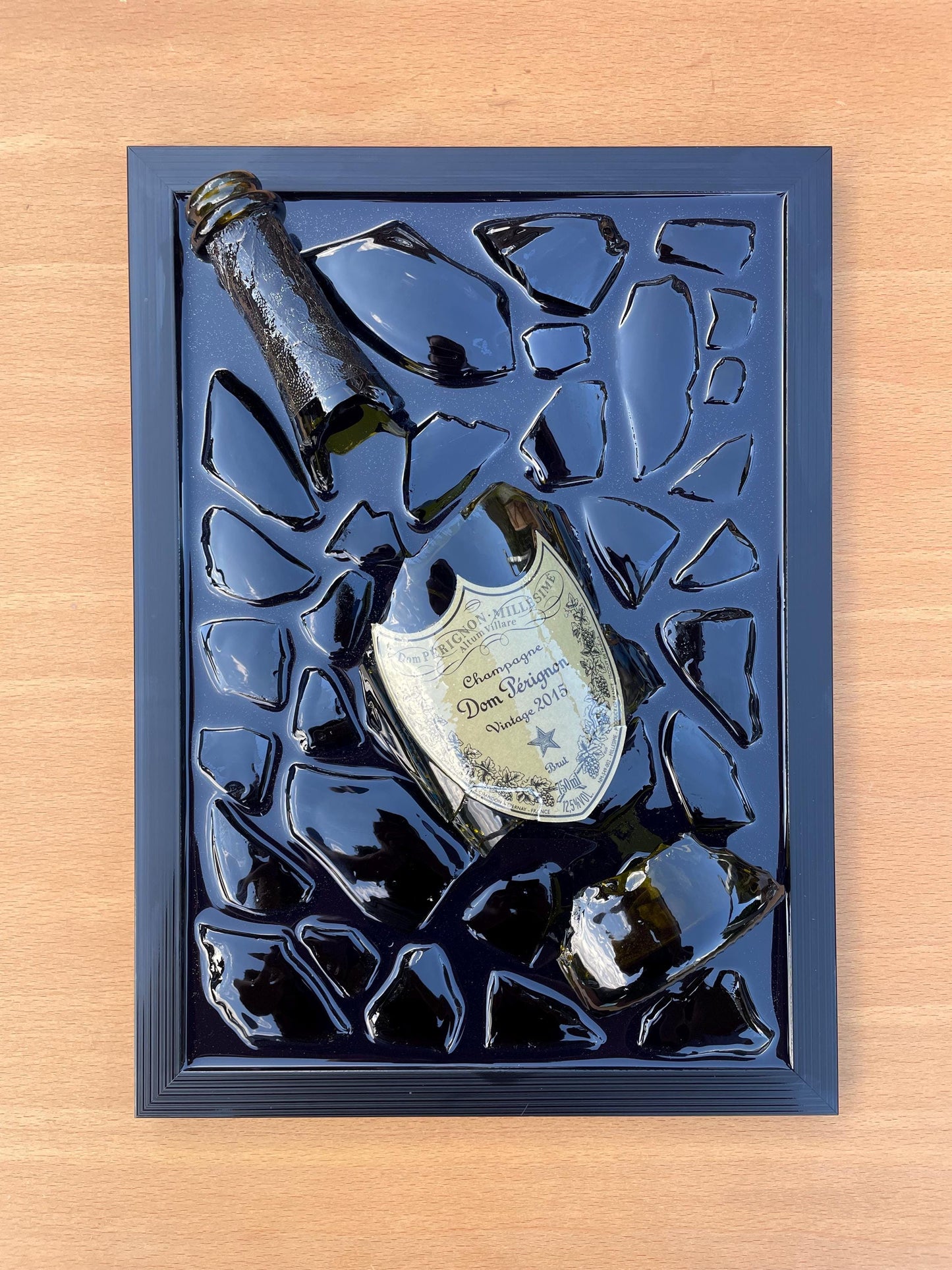 Luxury Epoxy Artwork | Champagne Art | Broken Bottle Art | Pérignon Decor | Resin Art | Gift For Him
