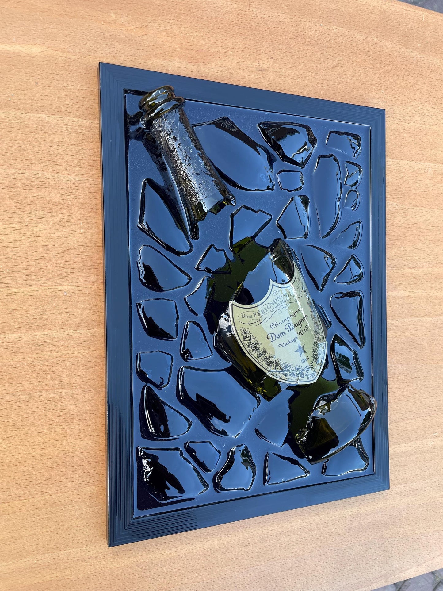 Luxury Epoxy Artwork | Champagne Art | Broken Bottle Art | Pérignon Decor | Resin Art | Gift For Him