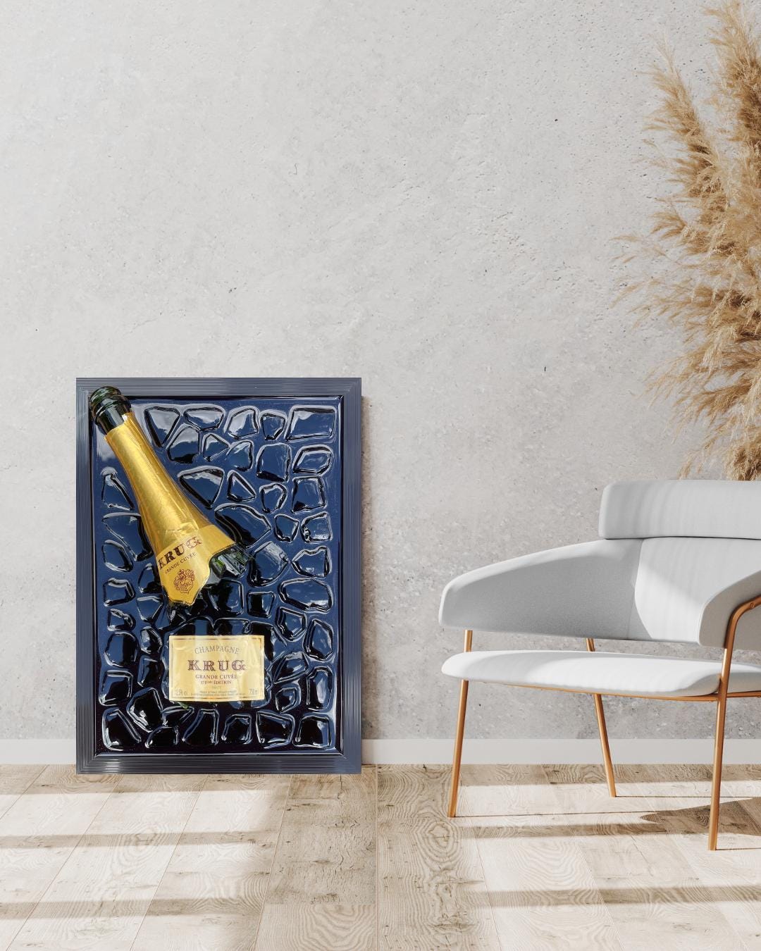 Broken Bottle Art Epoxy Resin Wall Decor Unique Krug Recycled Glass Gift for Home Office Gifts For Him