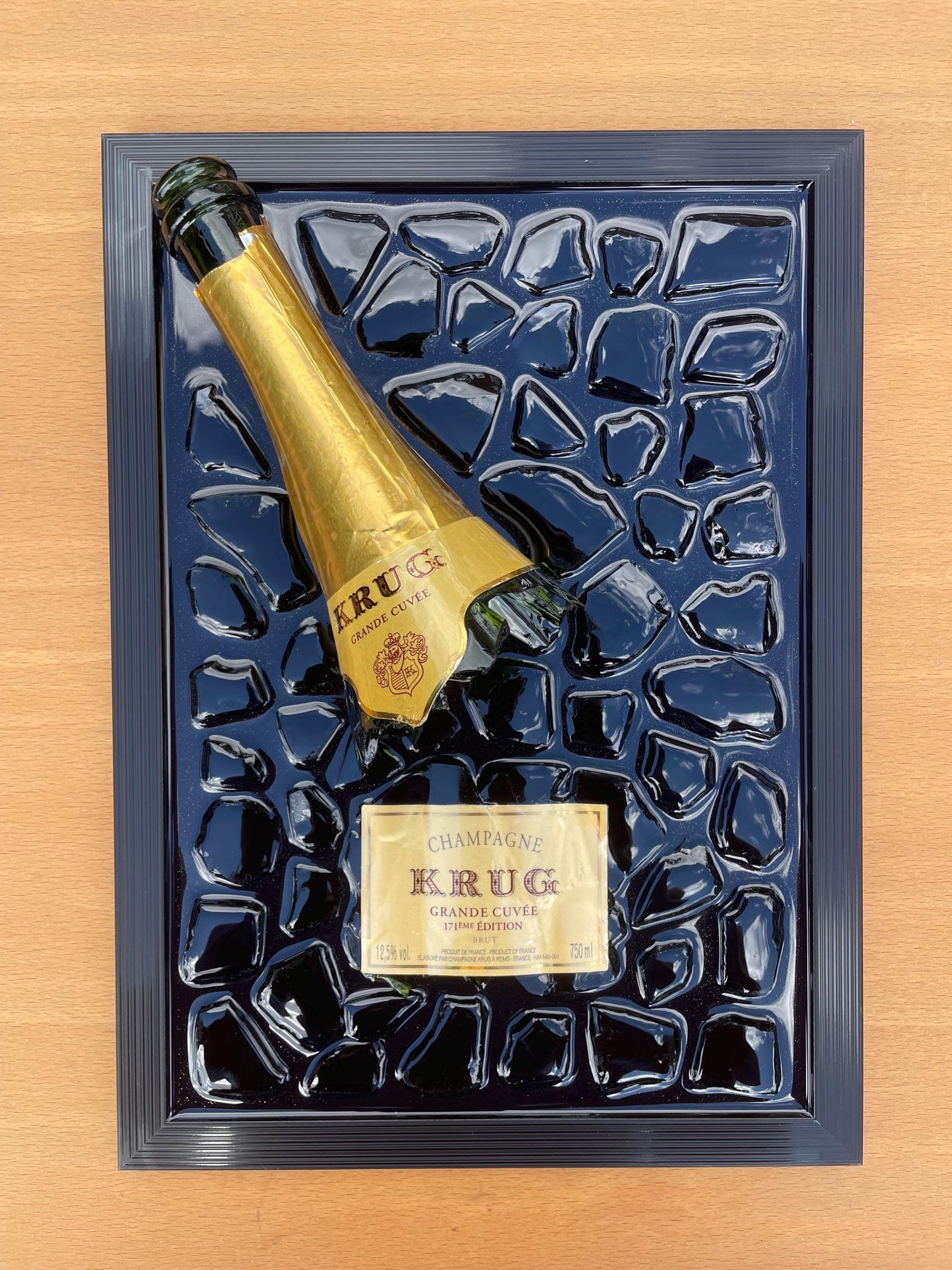 Broken Bottle Art Epoxy Resin Wall Decor Unique Krug Recycled Glass Gift for Home Office Gifts For Him