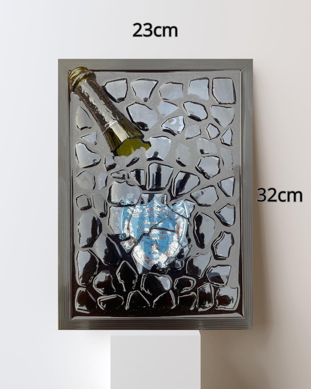 Broken Bottle Art Pérignon Blue 2002 | Andy Warhol Limited Edition | Epoxy Art | Gift for Him | Resin Art