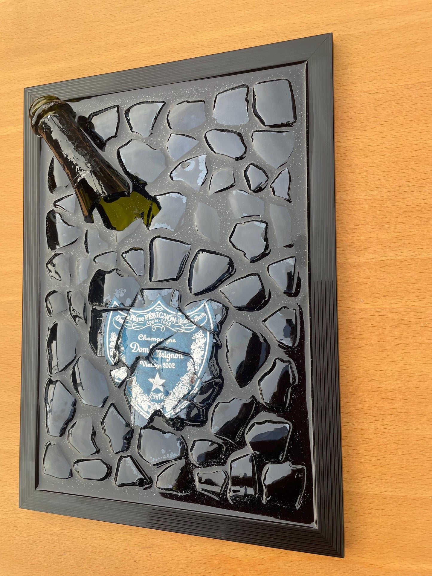 Broken Bottle Art Pérignon Blue 2002 | Andy Warhol Limited Edition | Epoxy Art | Gift for Him | Resin Art