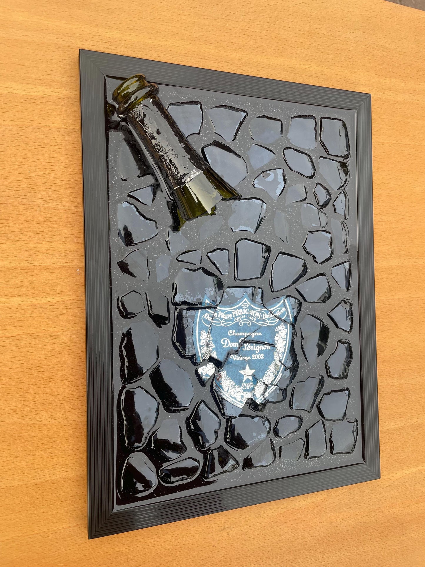 Broken Bottle Art Pérignon Blue 2002 | Andy Warhol Limited Edition | Epoxy Art | Gift for Him | Resin Art