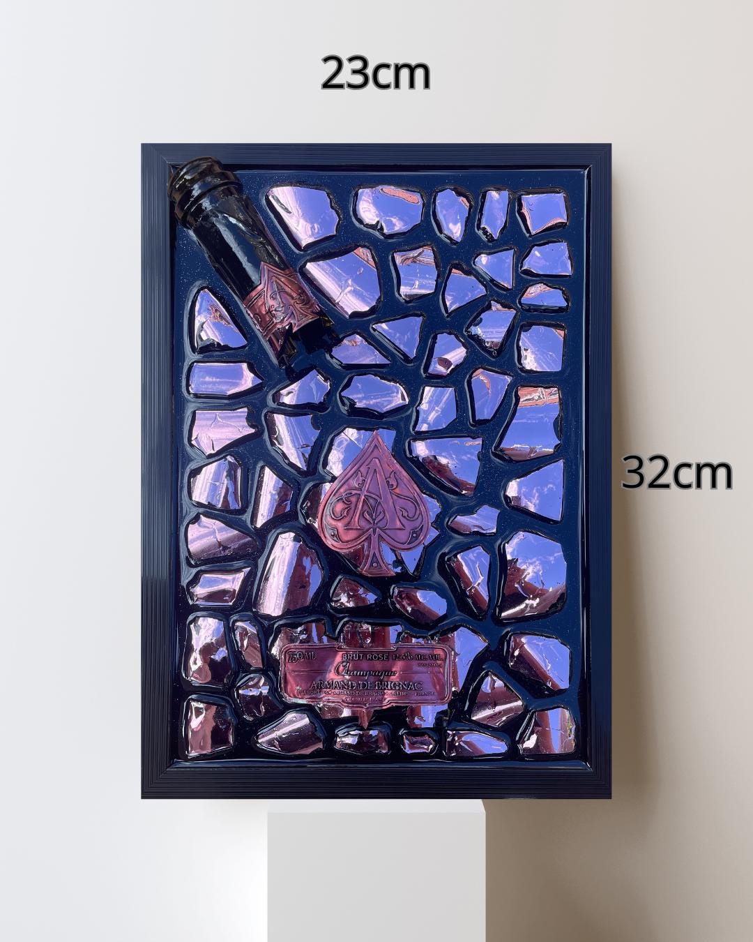 Luxury Epoxy Artwork | Champagne Art | Broken Bottle Art | Brignac Pink Decor | Resin Art | Gift For Her