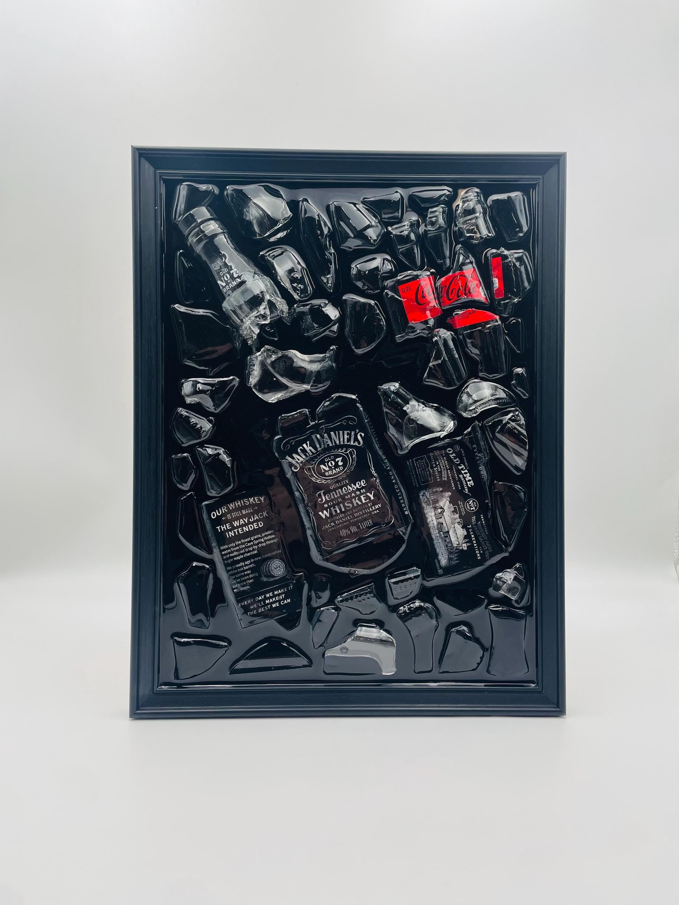 Jack Daniels Cola Broken Bottle Art