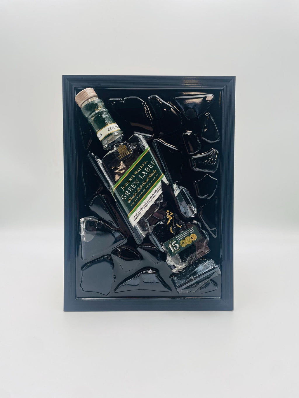 Johnnie Walker Green Label Broken Bottle Art