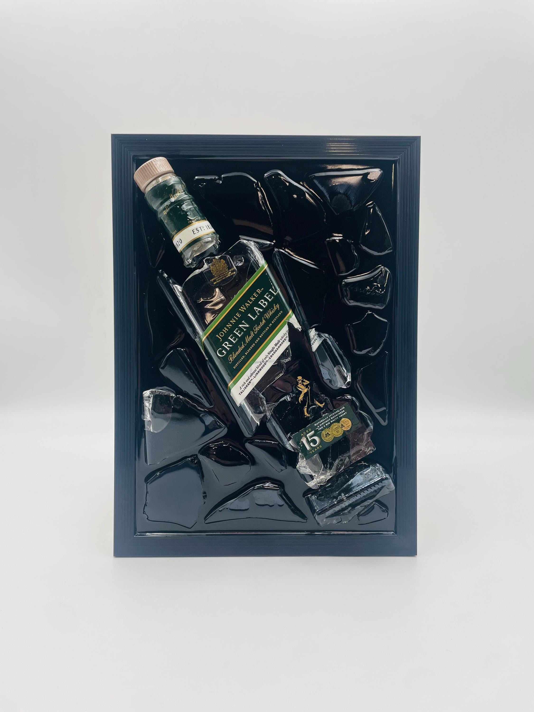Johnnie Walker Green Label Broken Bottle Art
