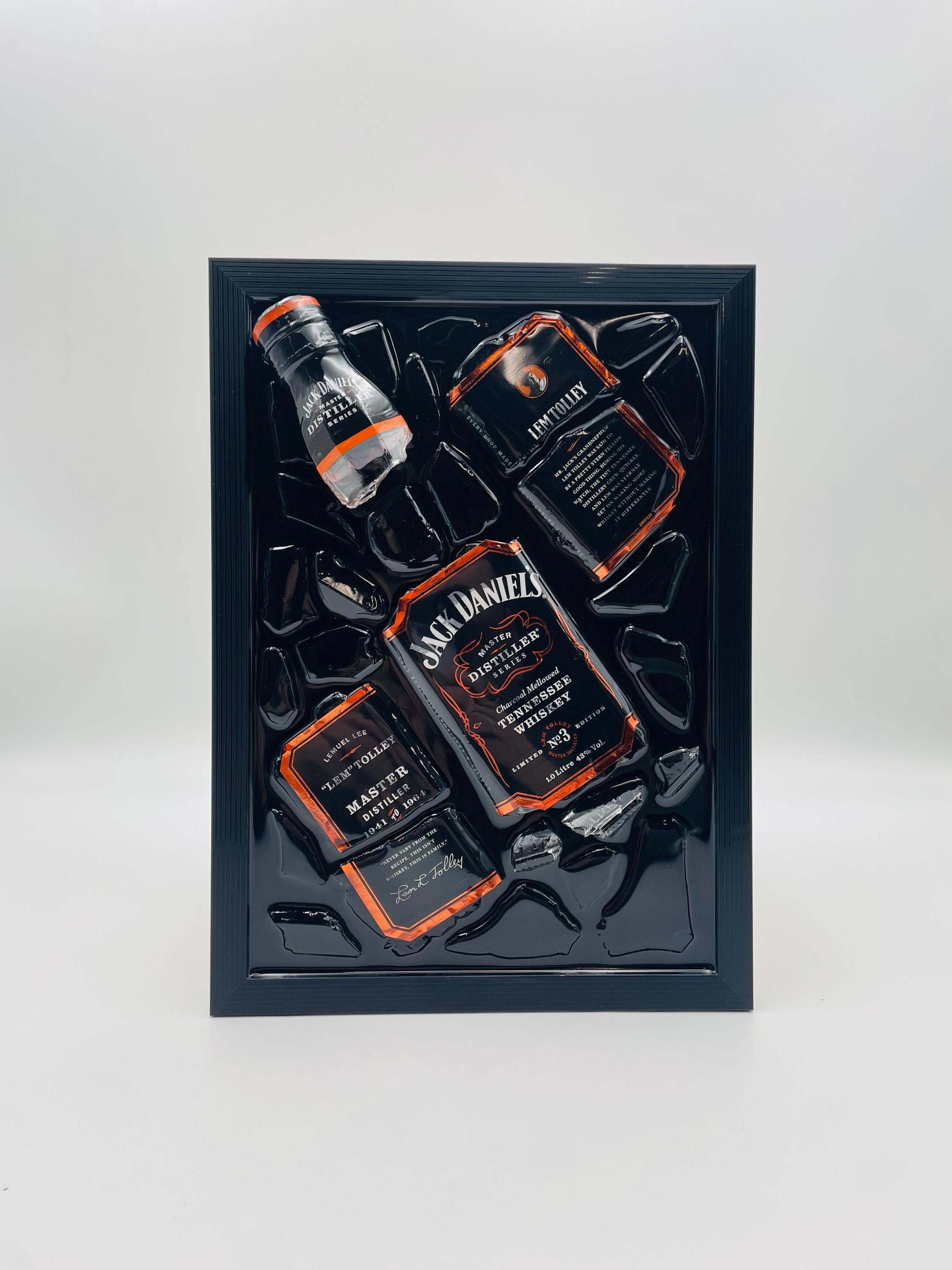 Jack Daniels Orange Broken Bottle Art
