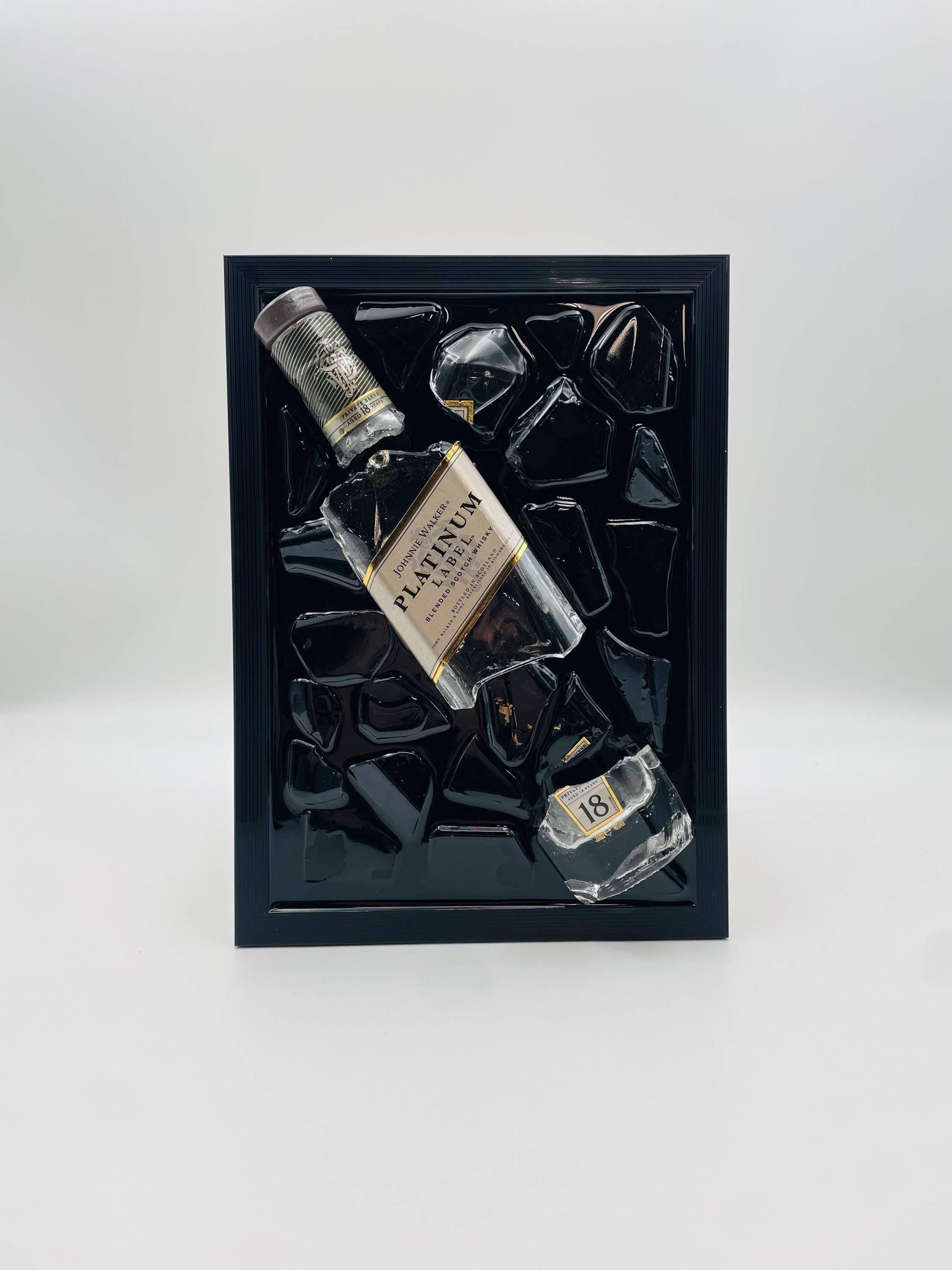 Johnnie Walker Platinum Label Broken Bottle Art