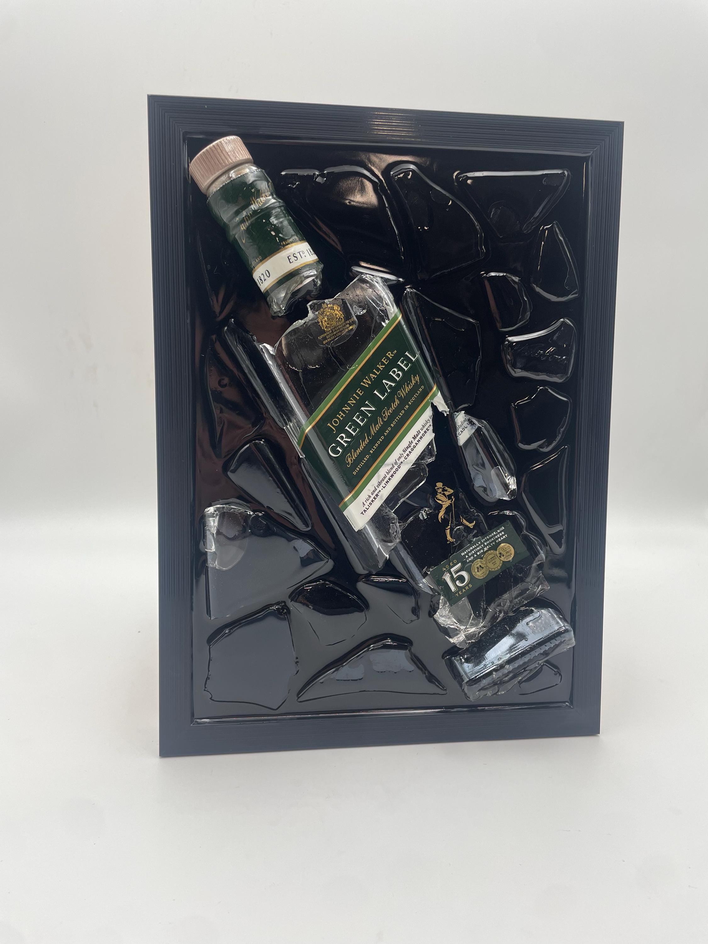 Johnnie Walker Green Label Broken Bottle Art