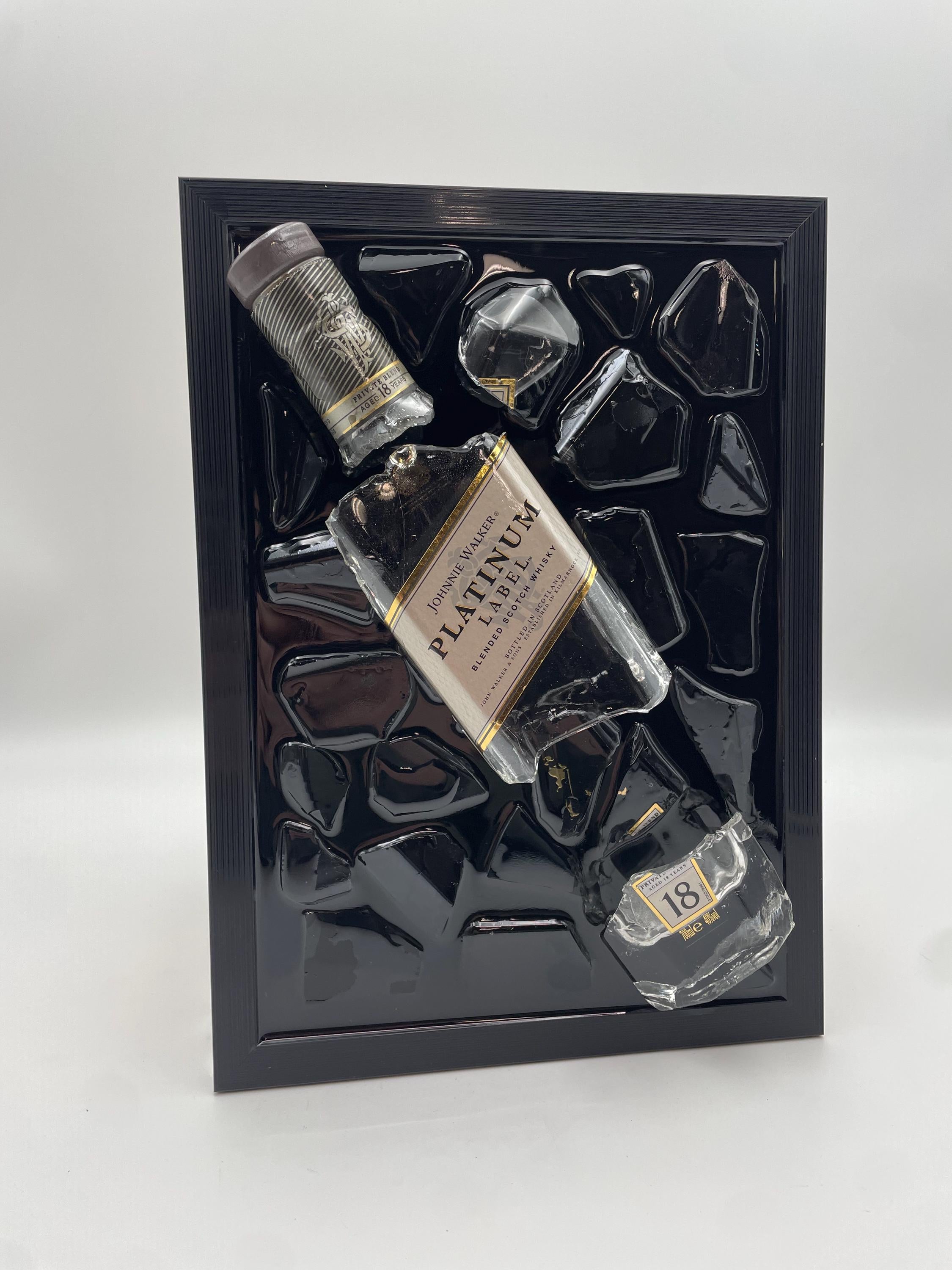 Johnnie Walker Platinum Label Broken Bottle Art
