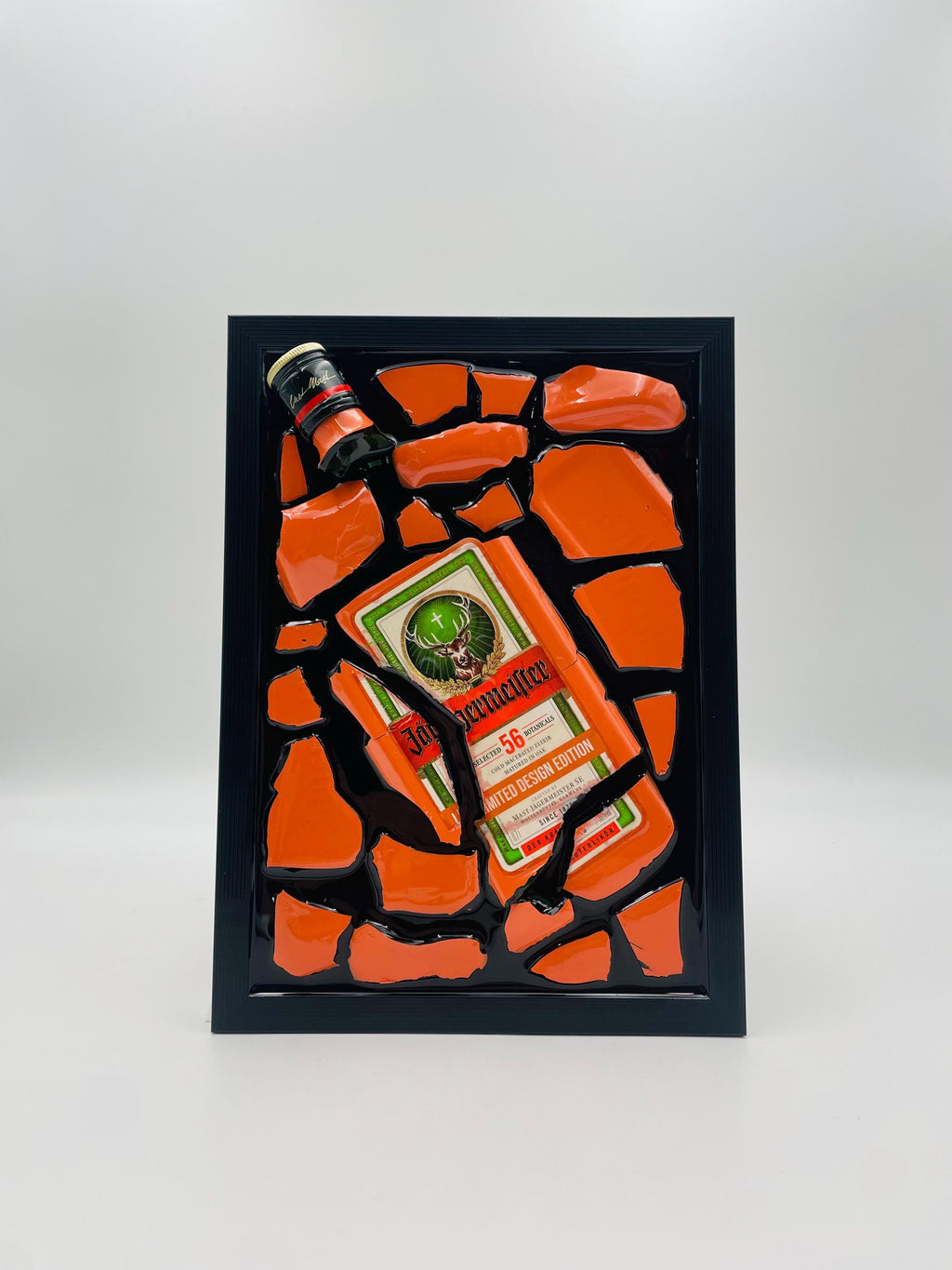 Jägermeister Orange Epoxy Broken Bottle Art