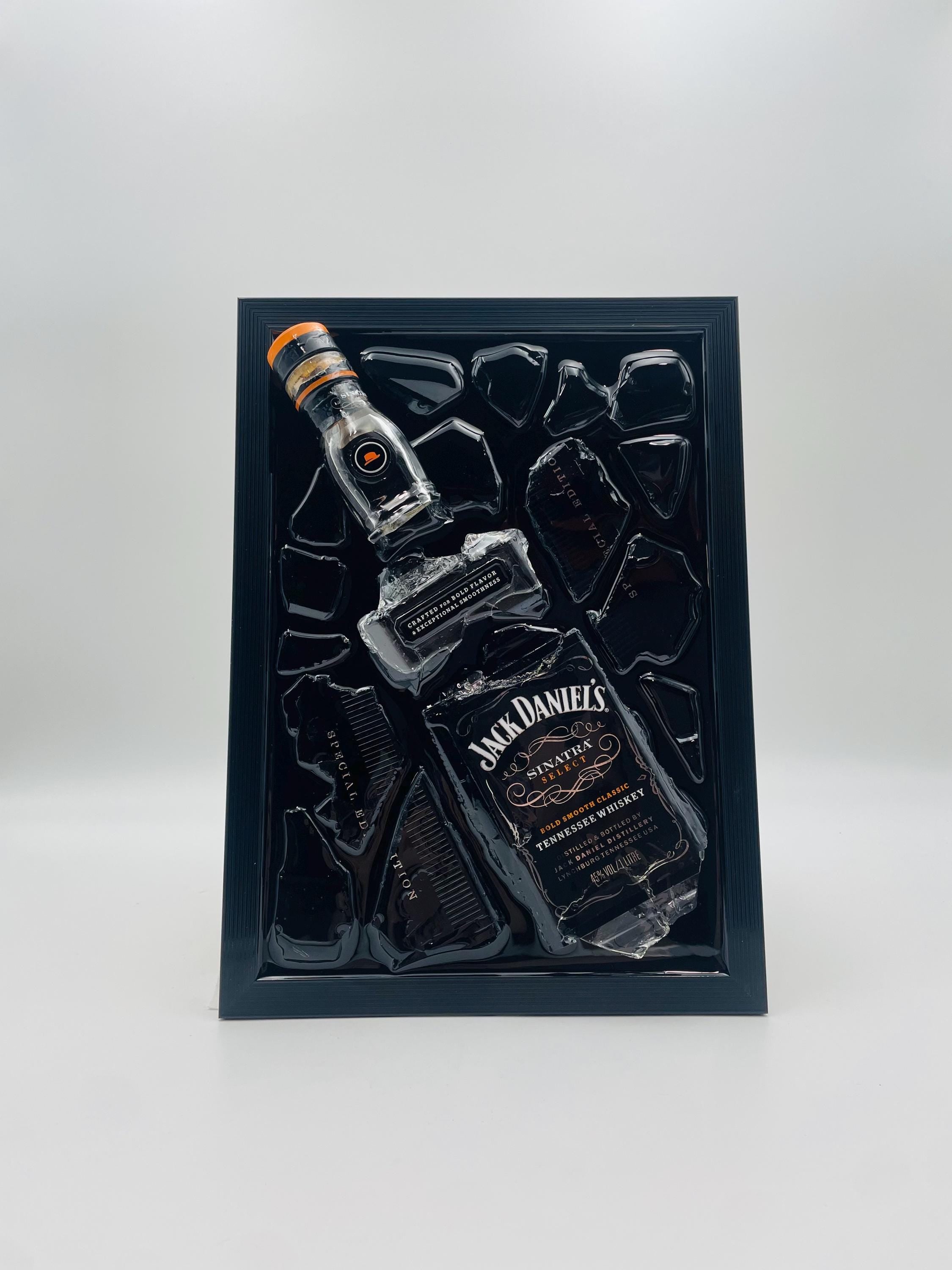 Jack Daniels Frank Sinatra Broken Bottle Art