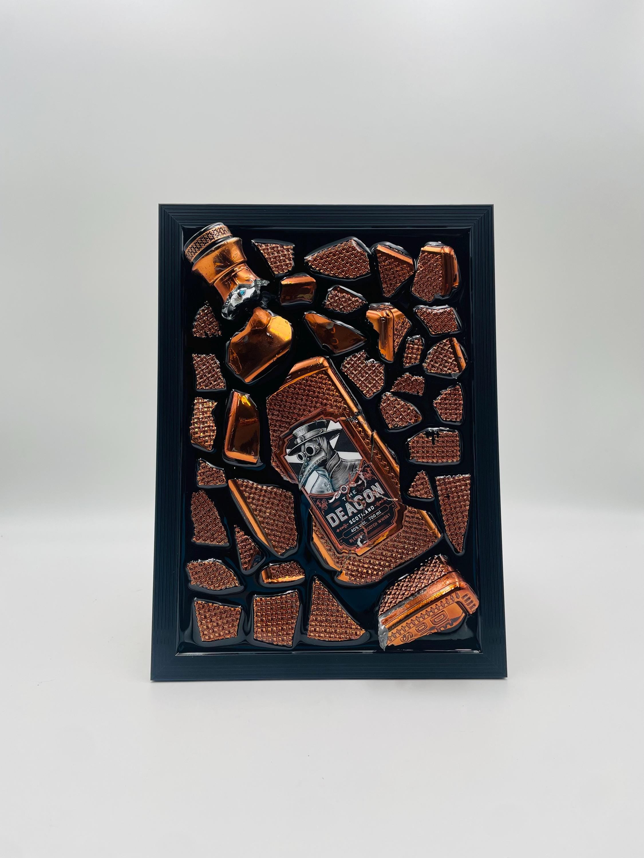 Deacon Whiskey Broken Bottle Art