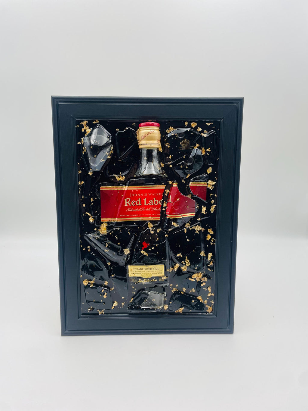 Johnnie Walker Red Label Gold Broken Bottle Art