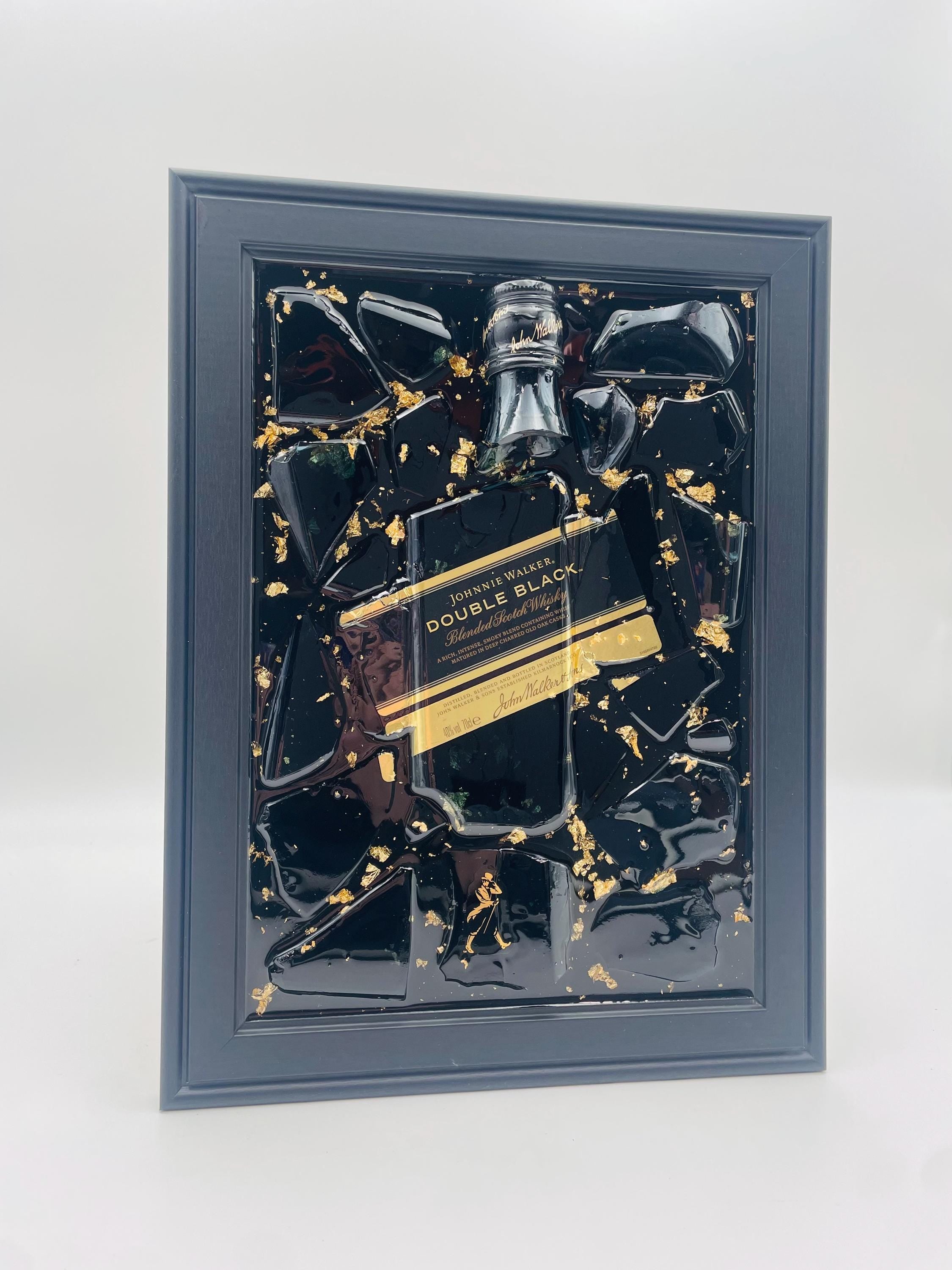 Johnnie Walker Double Black Gold Broken Bottle Art