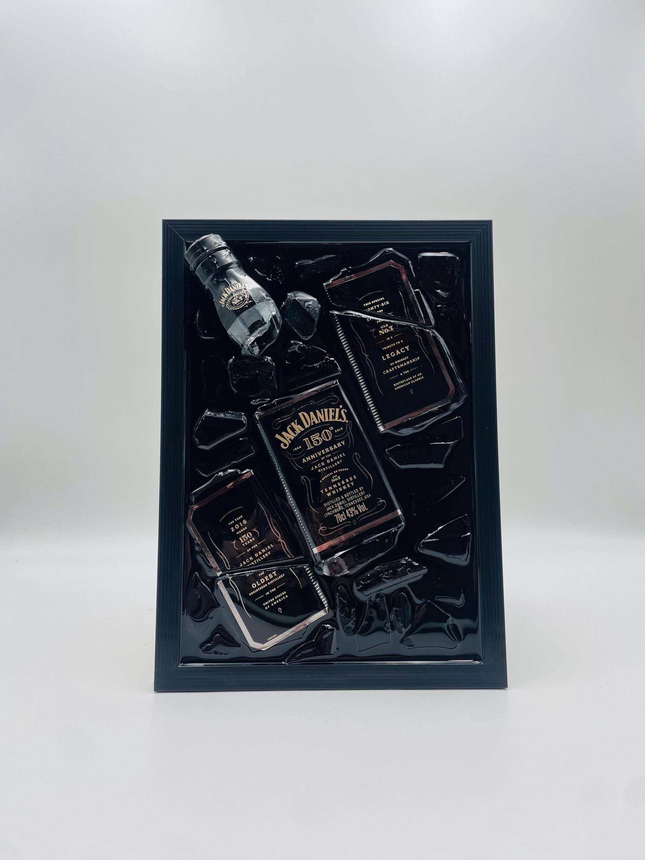 Jack Daniels 150 Year Anniversary Broken Bottle Art