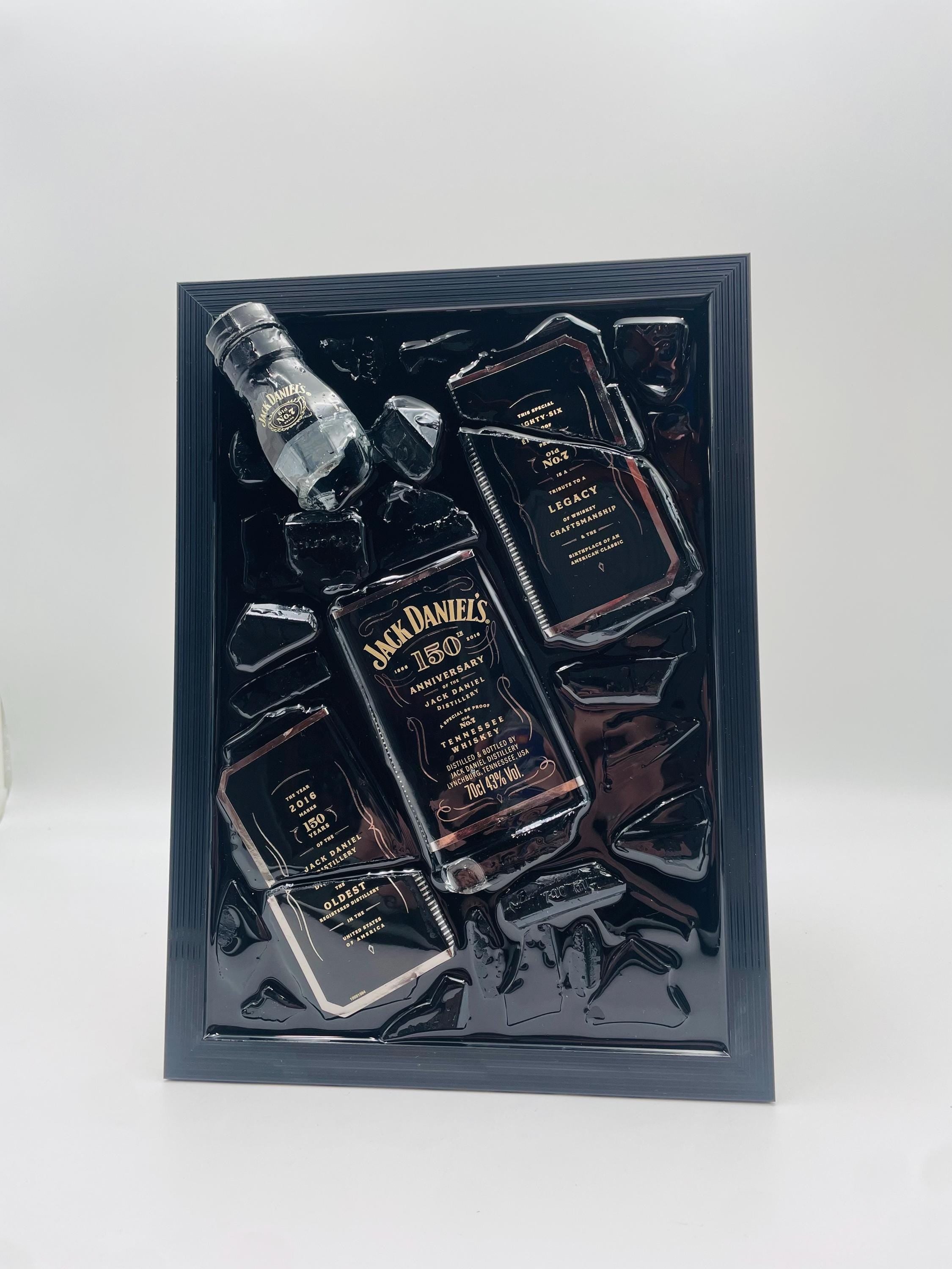 Jack Daniels 150 Year Anniversary Broken Bottle Art