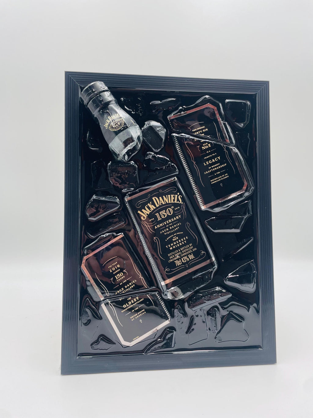 Jack Daniels 150 Year Anniversary Broken Bottle Art