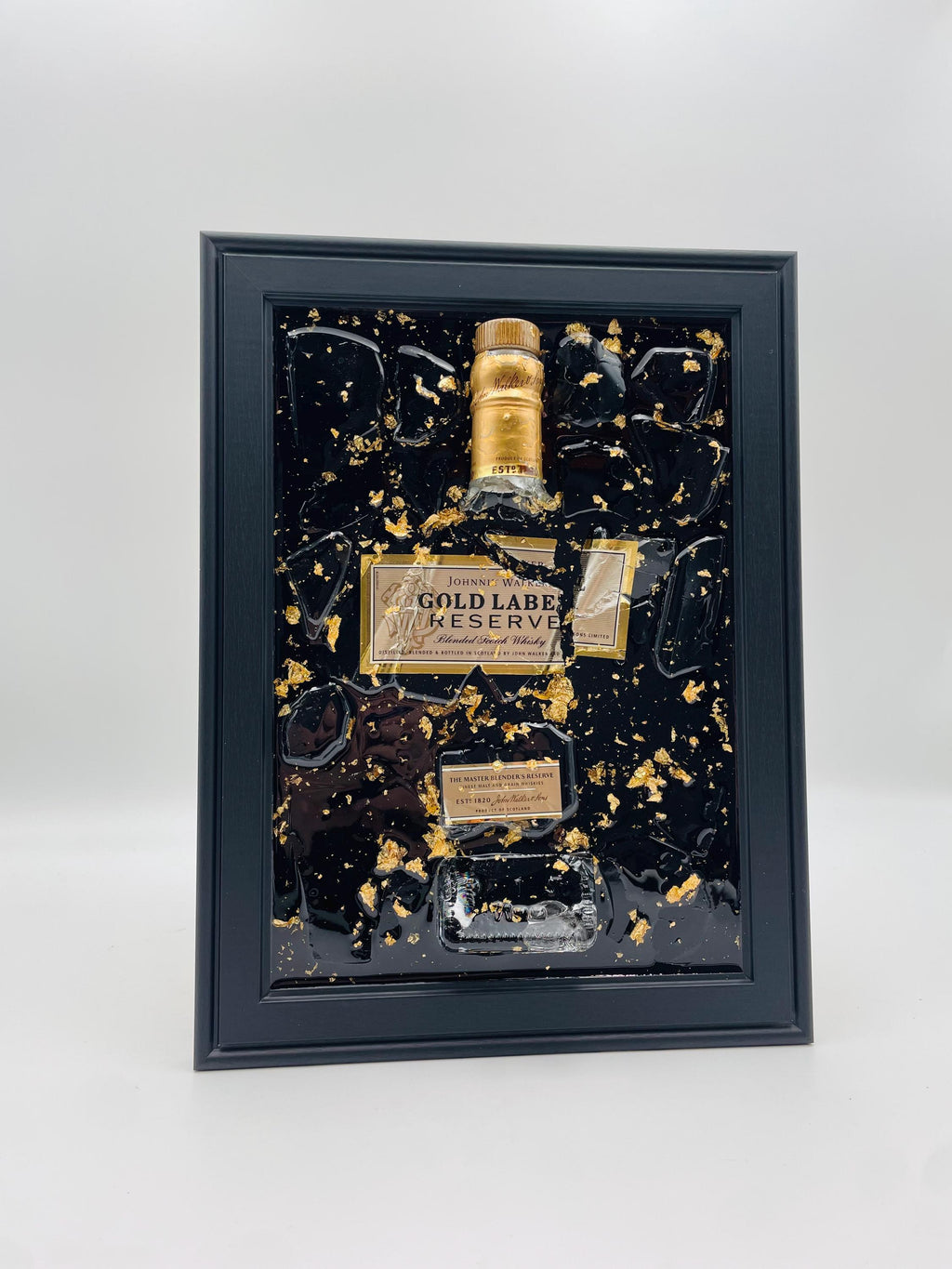Johnnie Walker Gold label Broken Bottle Art
