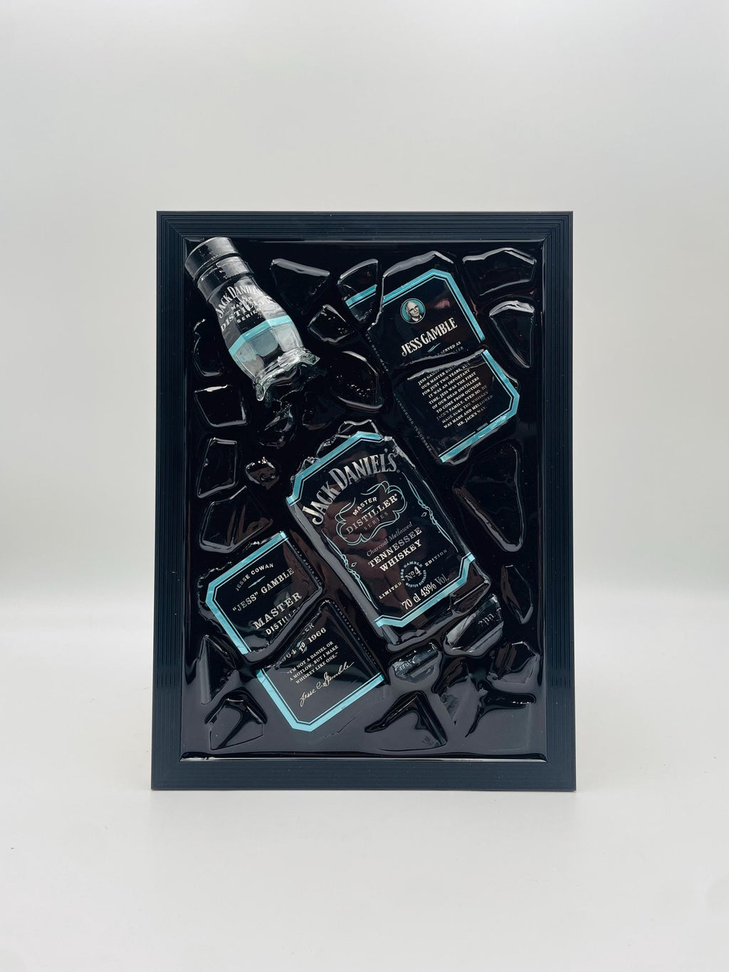Jack Daniels Light Blue Master Broken Bottle Art