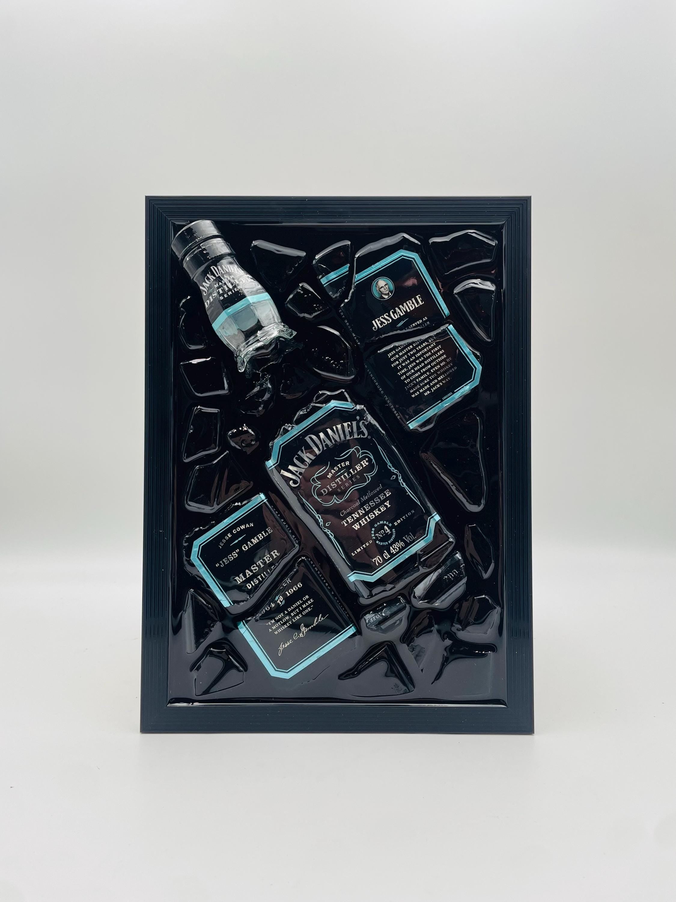 Jack Daniels Light Blue Master Broken Bottle Art