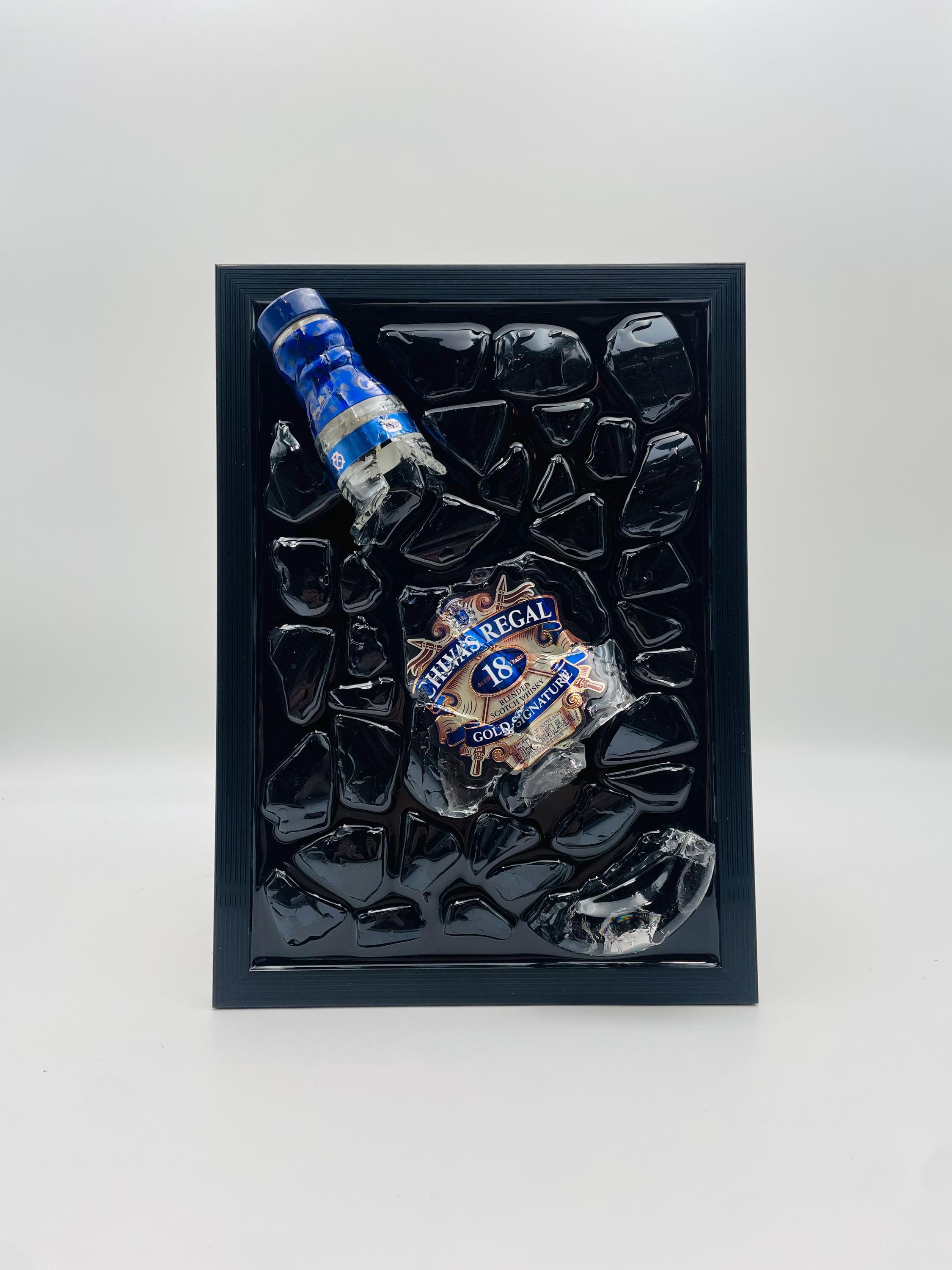 Chivas Regal Whiskey Broken Bottle Art