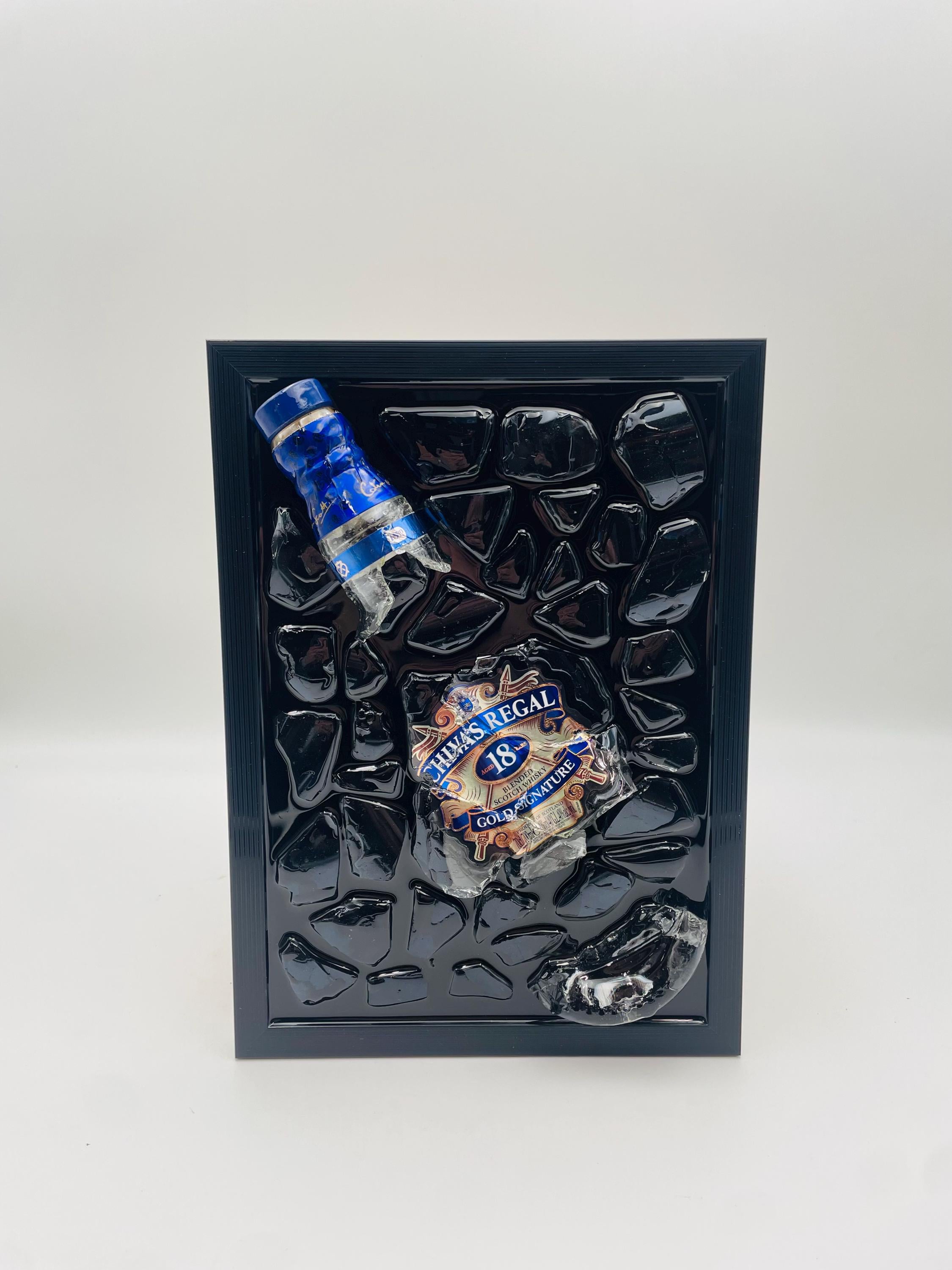 Chivas Regal Whiskey Broken Bottle Art