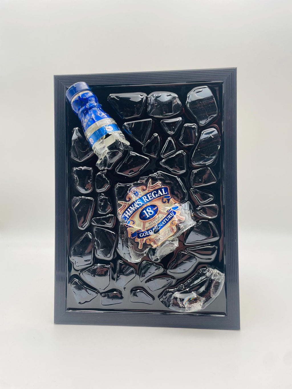Chivas Regal Whiskey Broken Bottle Art