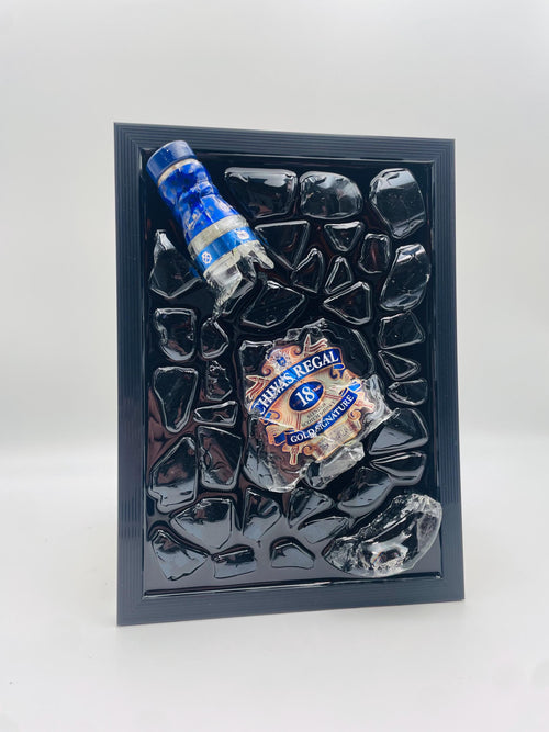 Chivas Regal Whiskey Broken Bottle Art