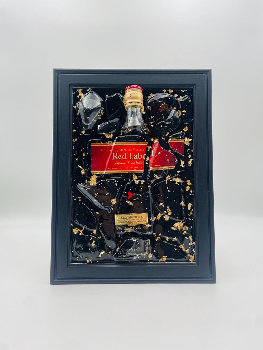 Johnnie Walker Red Label Gold Broken Bottle Art