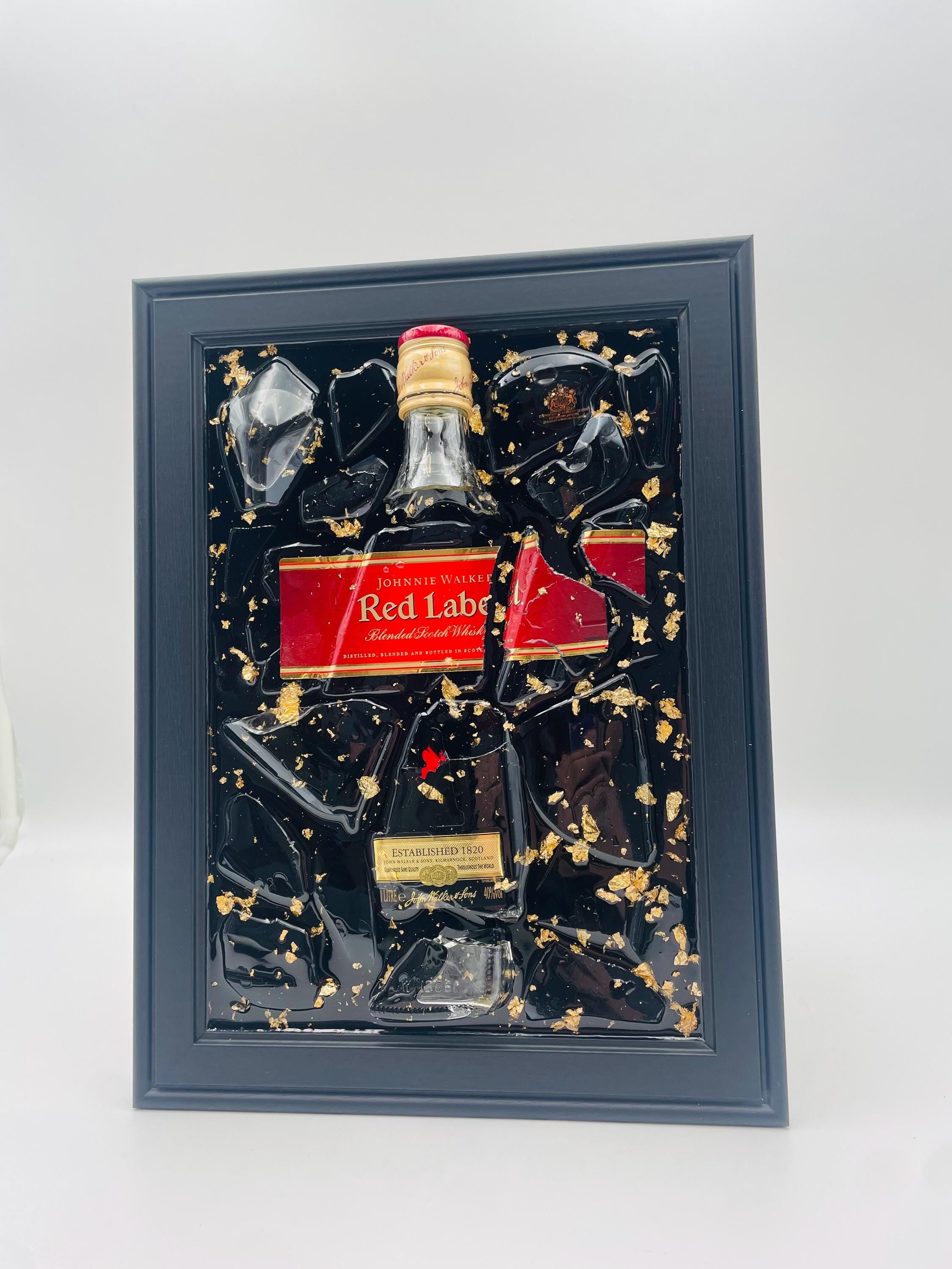 Johnnie Walker Red Label Gold Broken Bottle Art