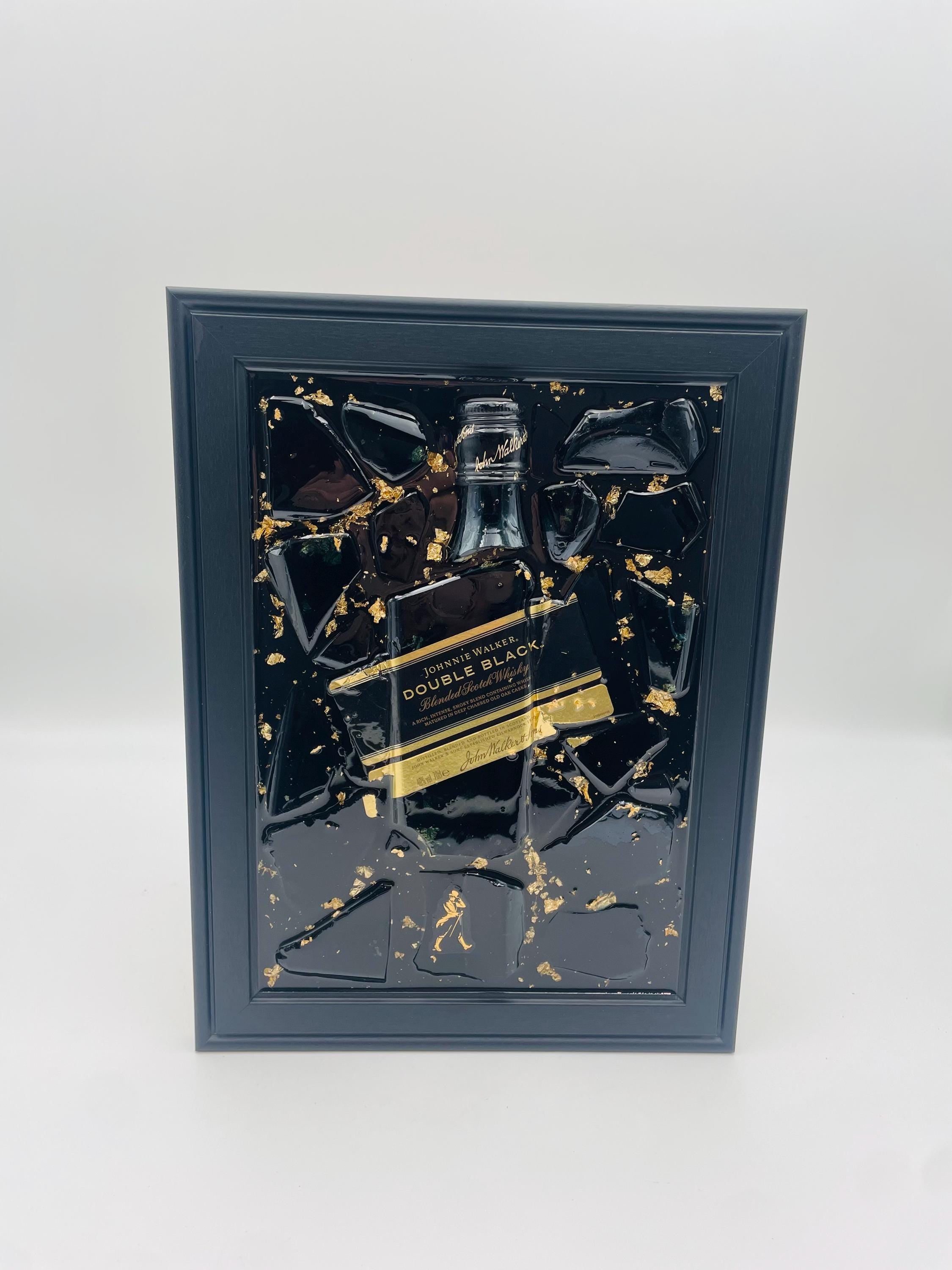 Johnnie Walker Double Black Gold Broken Bottle Art